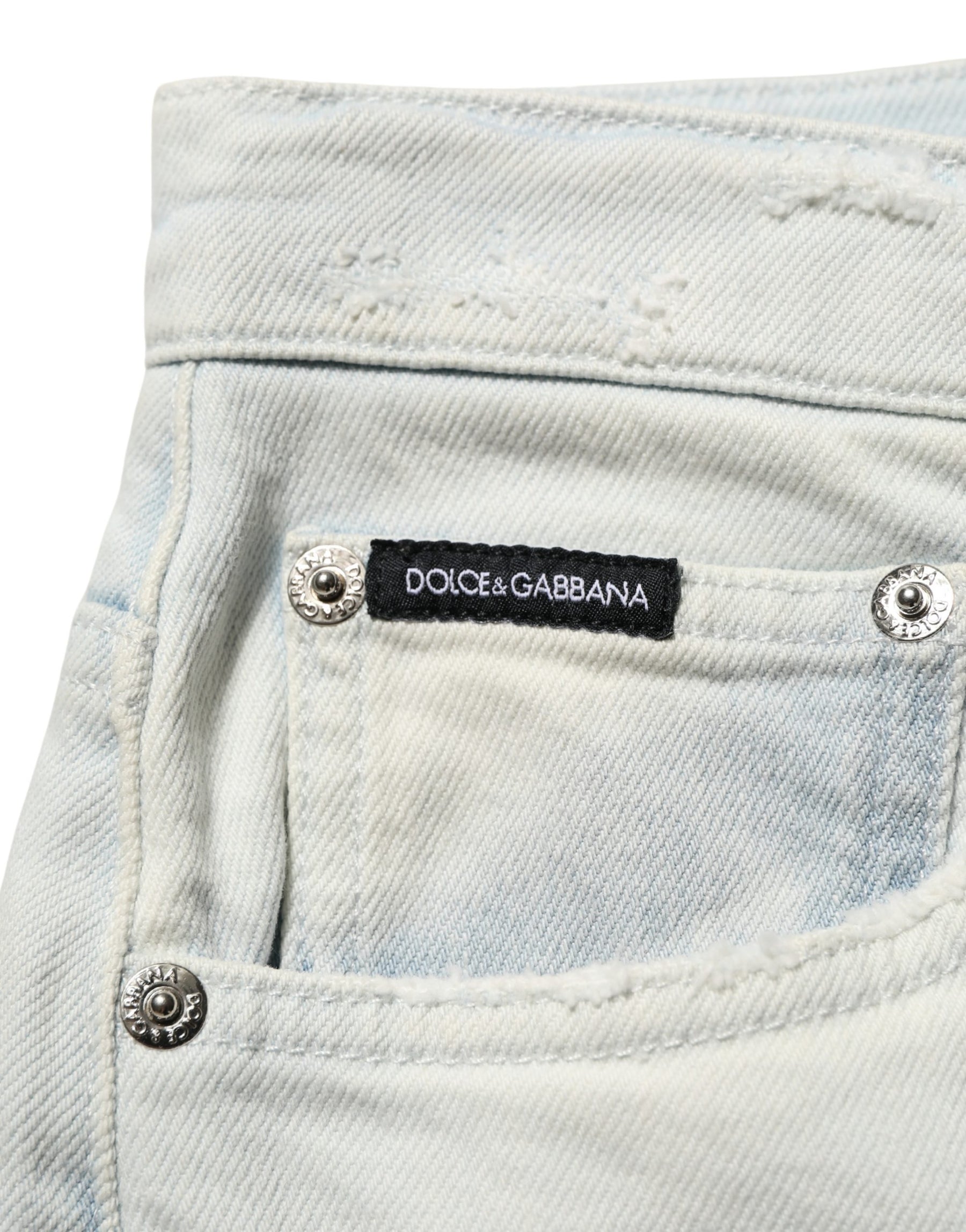 Dolce & Gabbana Light Blue Cotton Stretch Skinny Denim Jeans | Regal Royce
