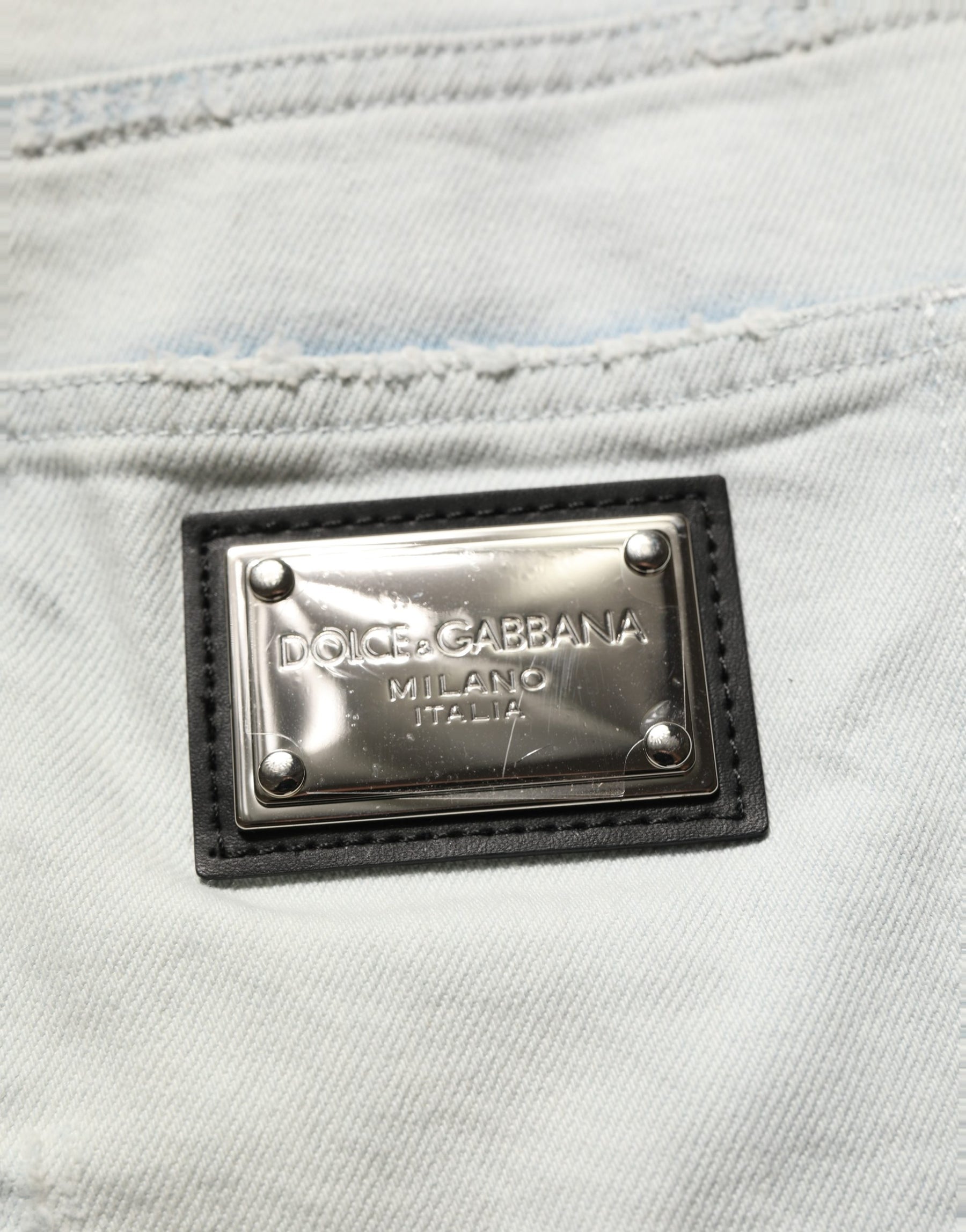 Dolce & Gabbana Light Blue Cotton Stretch Skinny Denim Jeans | Regal Royce
