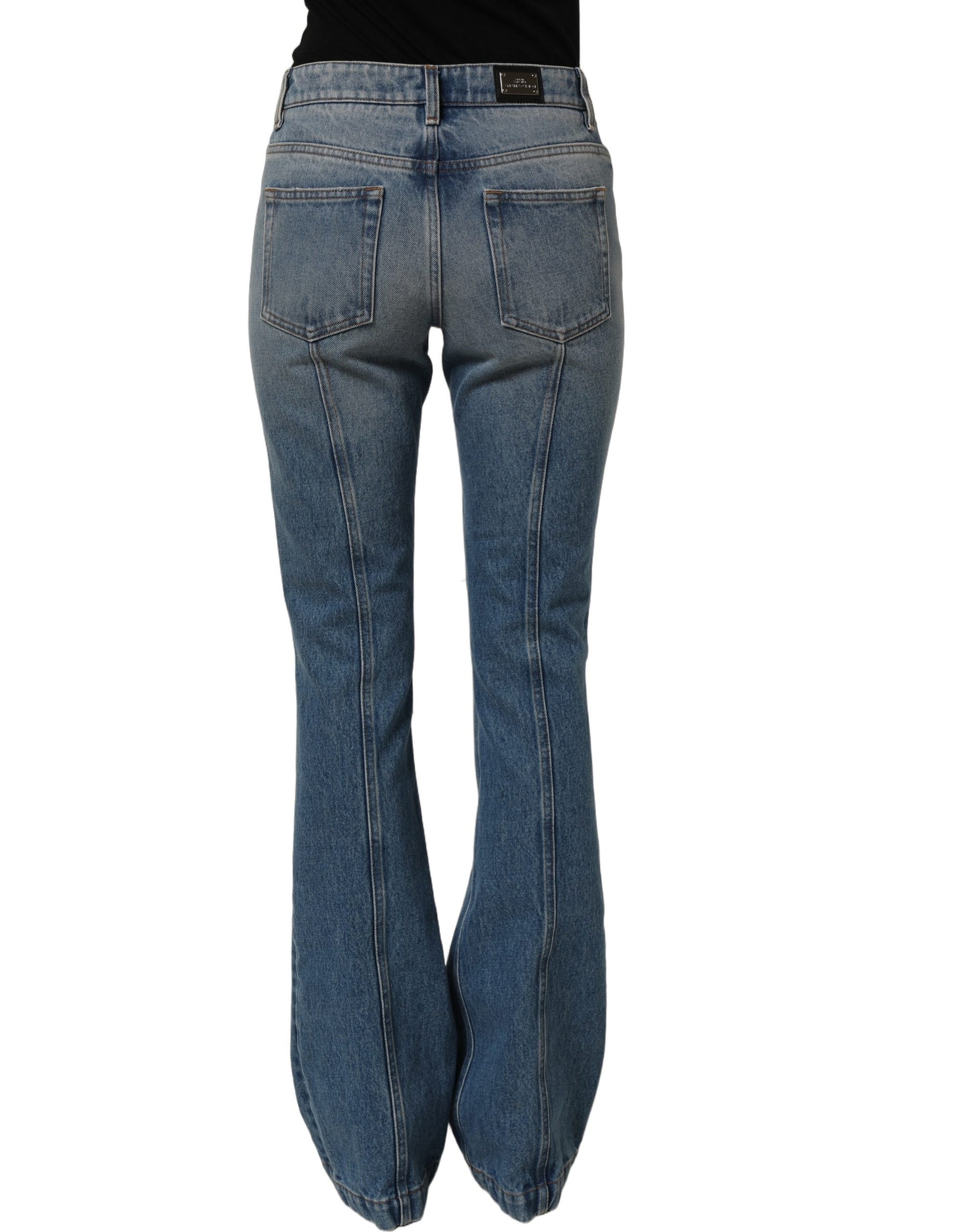 Dolce & Gabbana Blue Cotton Boot Cut Denim Trouser Jeans | Regal Royce
