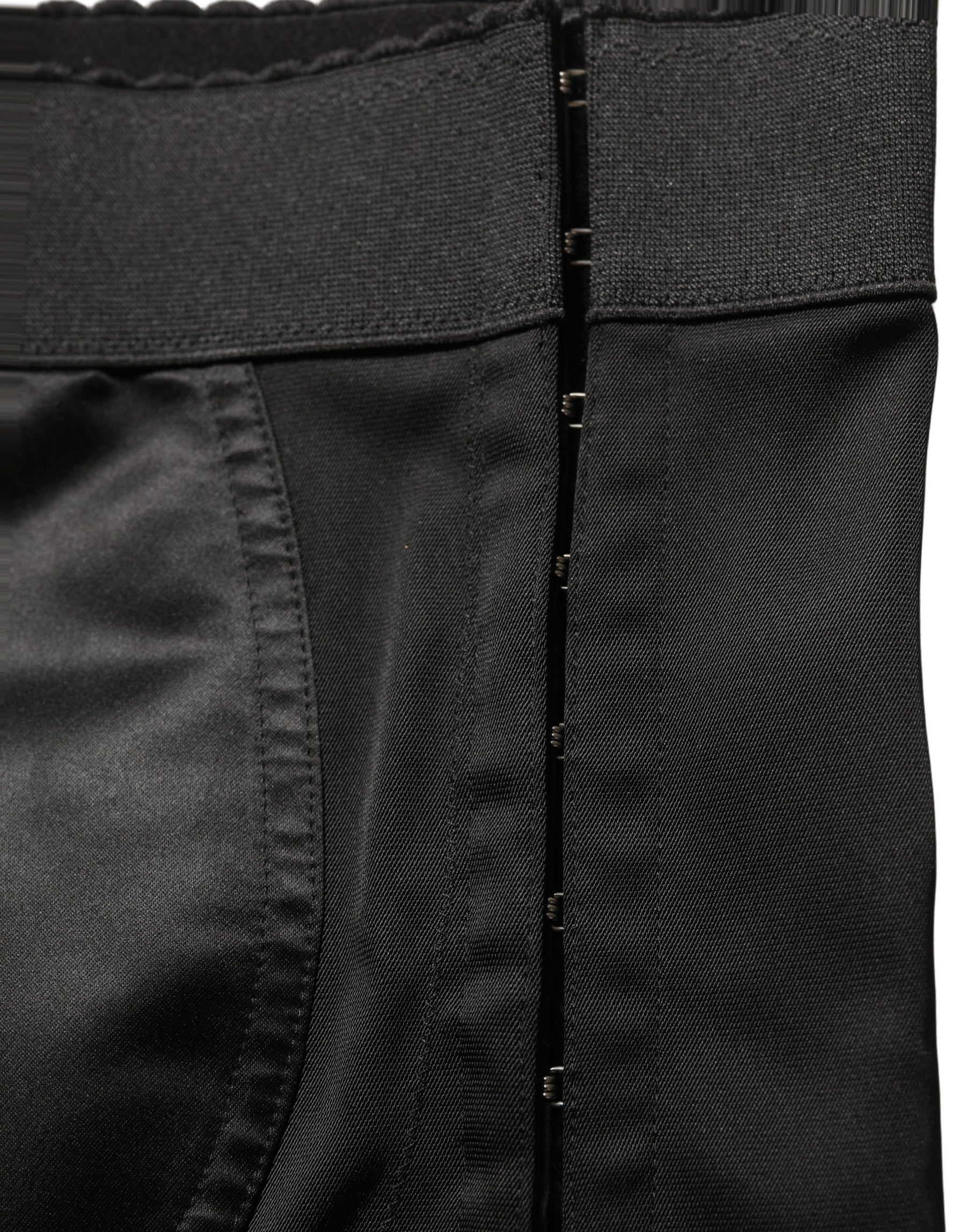 Dolce & Gabbana Black Nylon HighWaist Elastic Waistband Shorts | Regal Royce