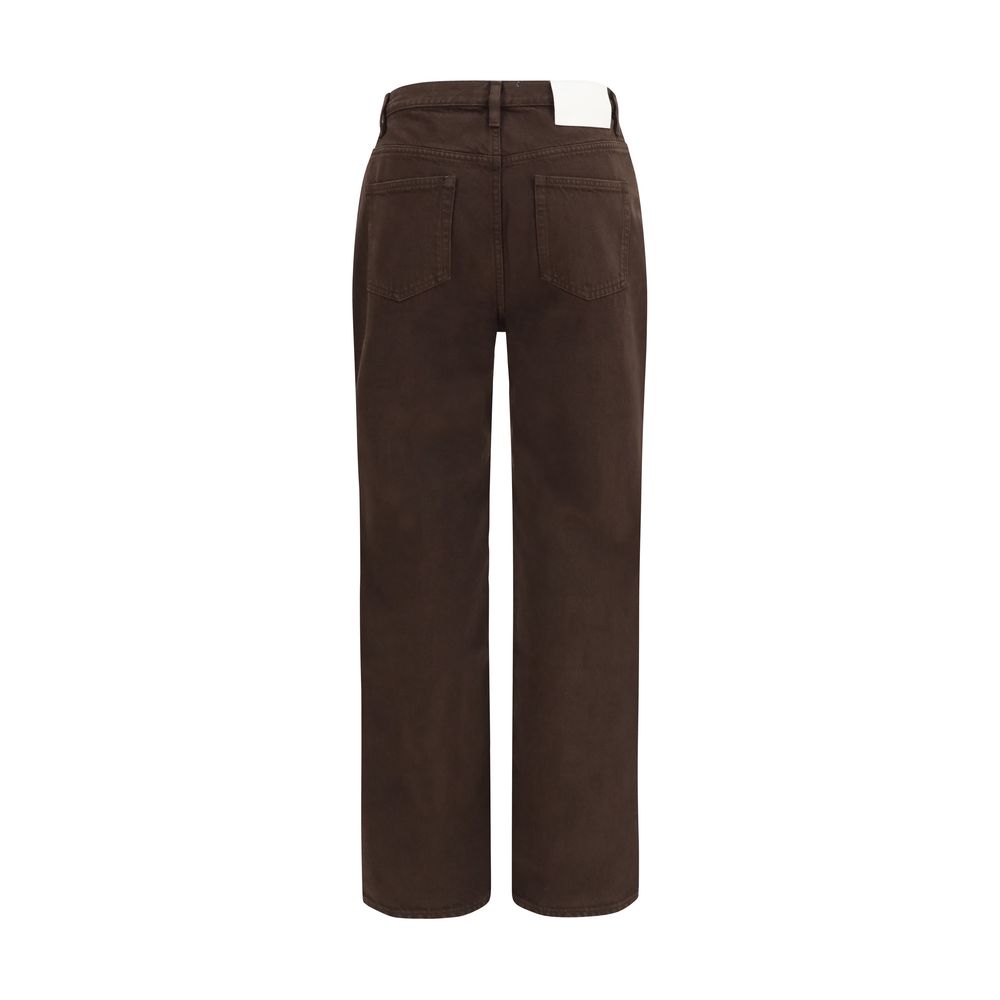 Loulou De Saison Brown Cotton Straight-Leg Jeans | Regal Royce