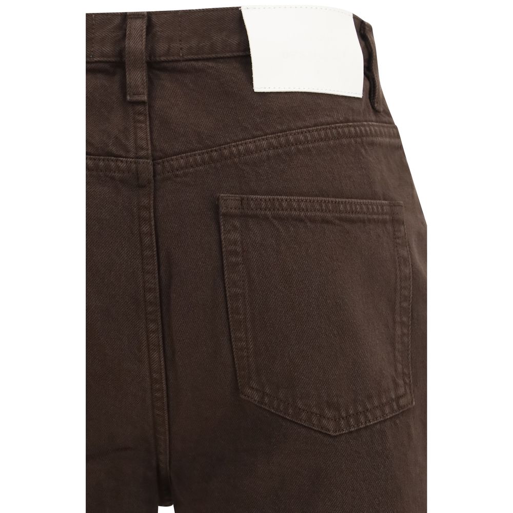 Loulou De Saison Brown Cotton Straight-Leg Jeans | Regal Royce