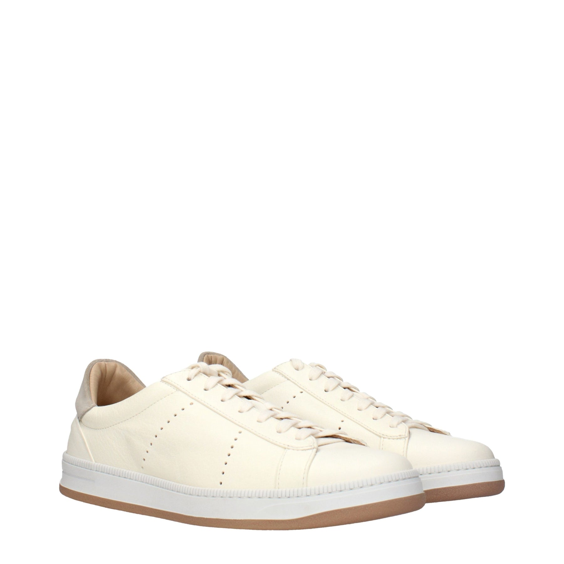 Eleventy Beige Leather Sneakers | Regal Royce