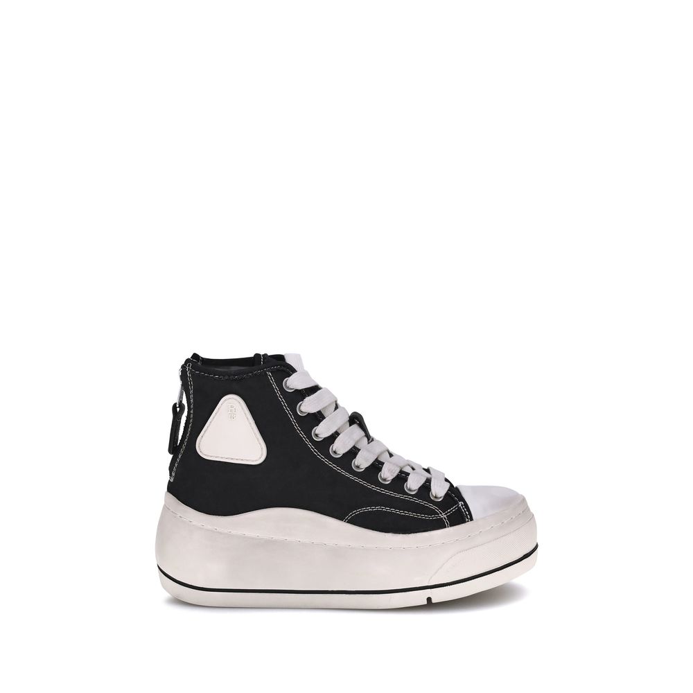 R13 Black Cotton Platform Sneakers | Regal Royce