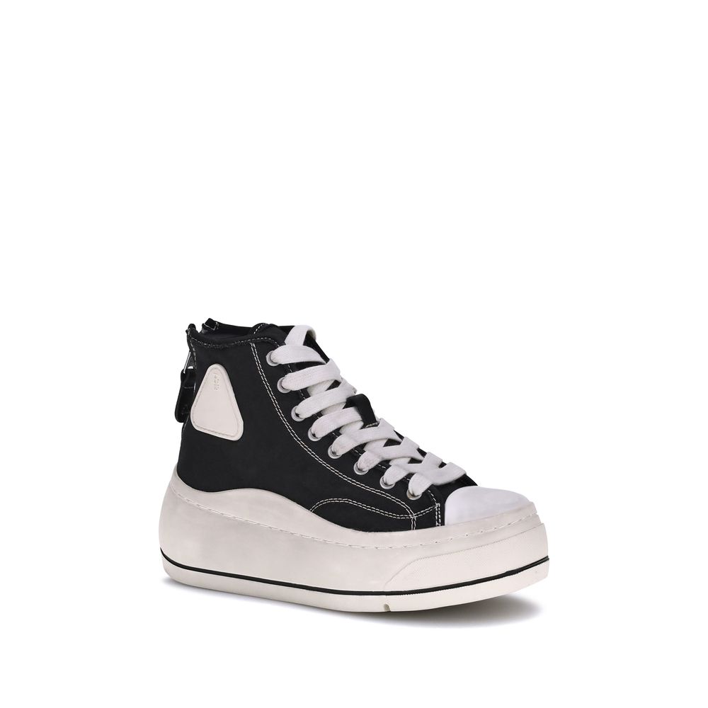 R13 Black Cotton Platform Sneakers | Regal Royce
