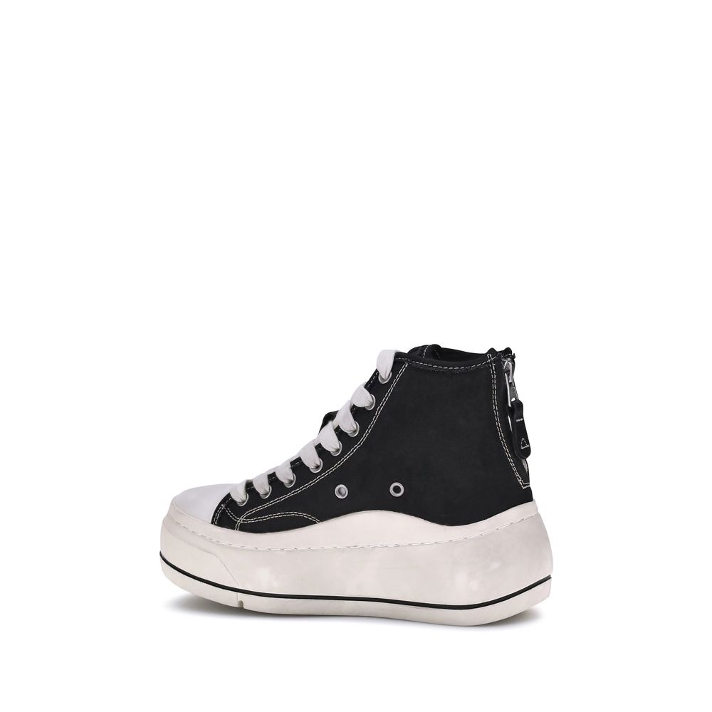 R13 Black Cotton Platform Sneakers | Regal Royce