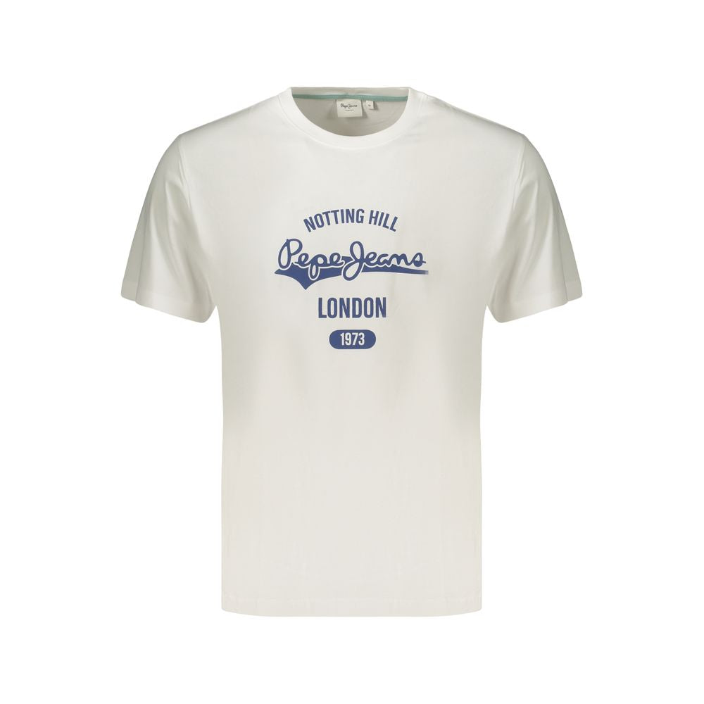 Pepe Jeans White Cotton Men's T-Shirt | Regal Royce