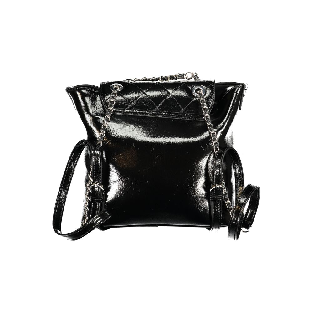 Mario Valentino Black Polyurethane Women's Backpack | Regal Royce