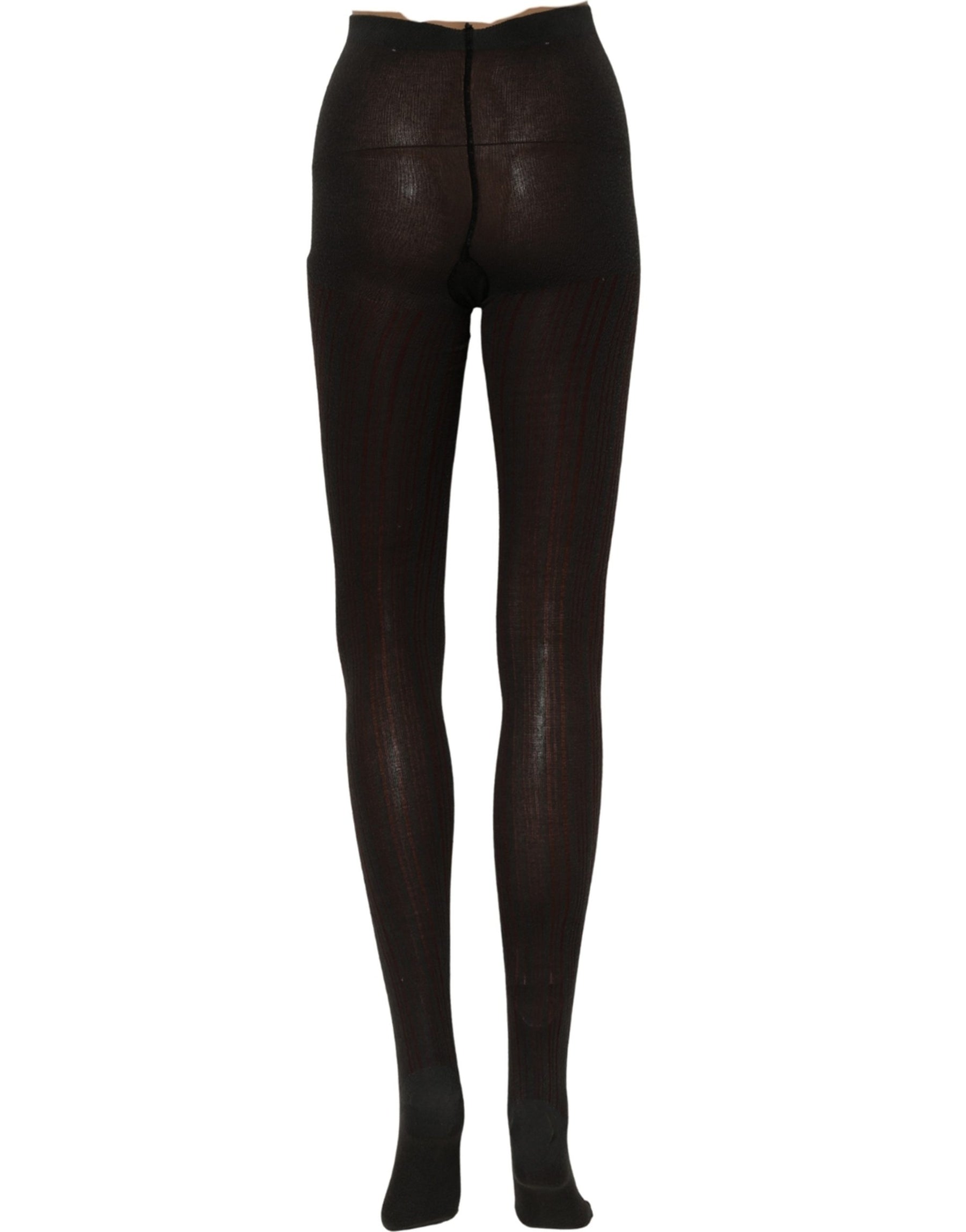 Dolce & Gabbana Socks Black Wool Tights Stocking Pantyhose One Size | Regal Royce