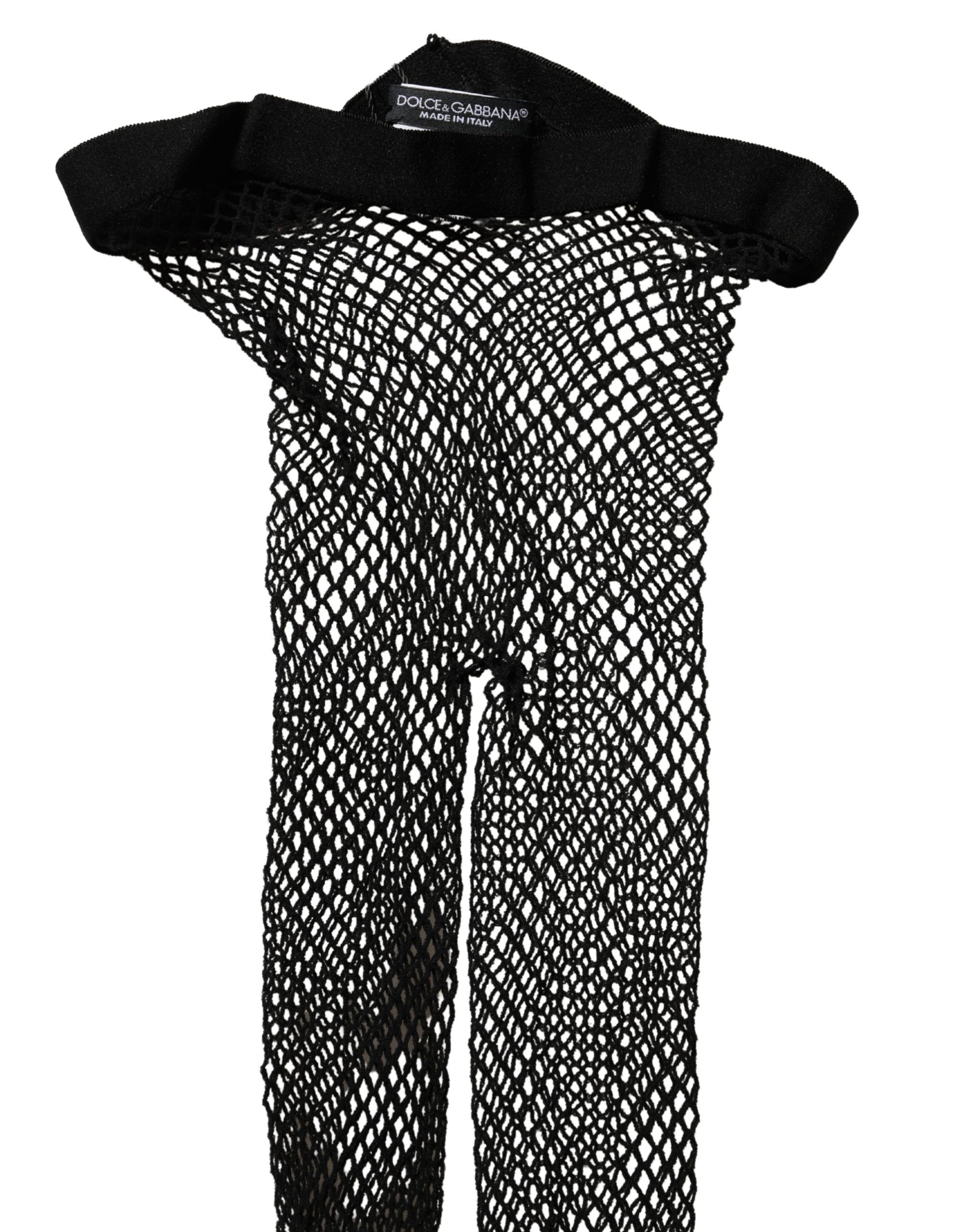 Dolce & Gabbana Black Fishnet Nylon Tights Stocking Pantyhose Socks | Regal Royce