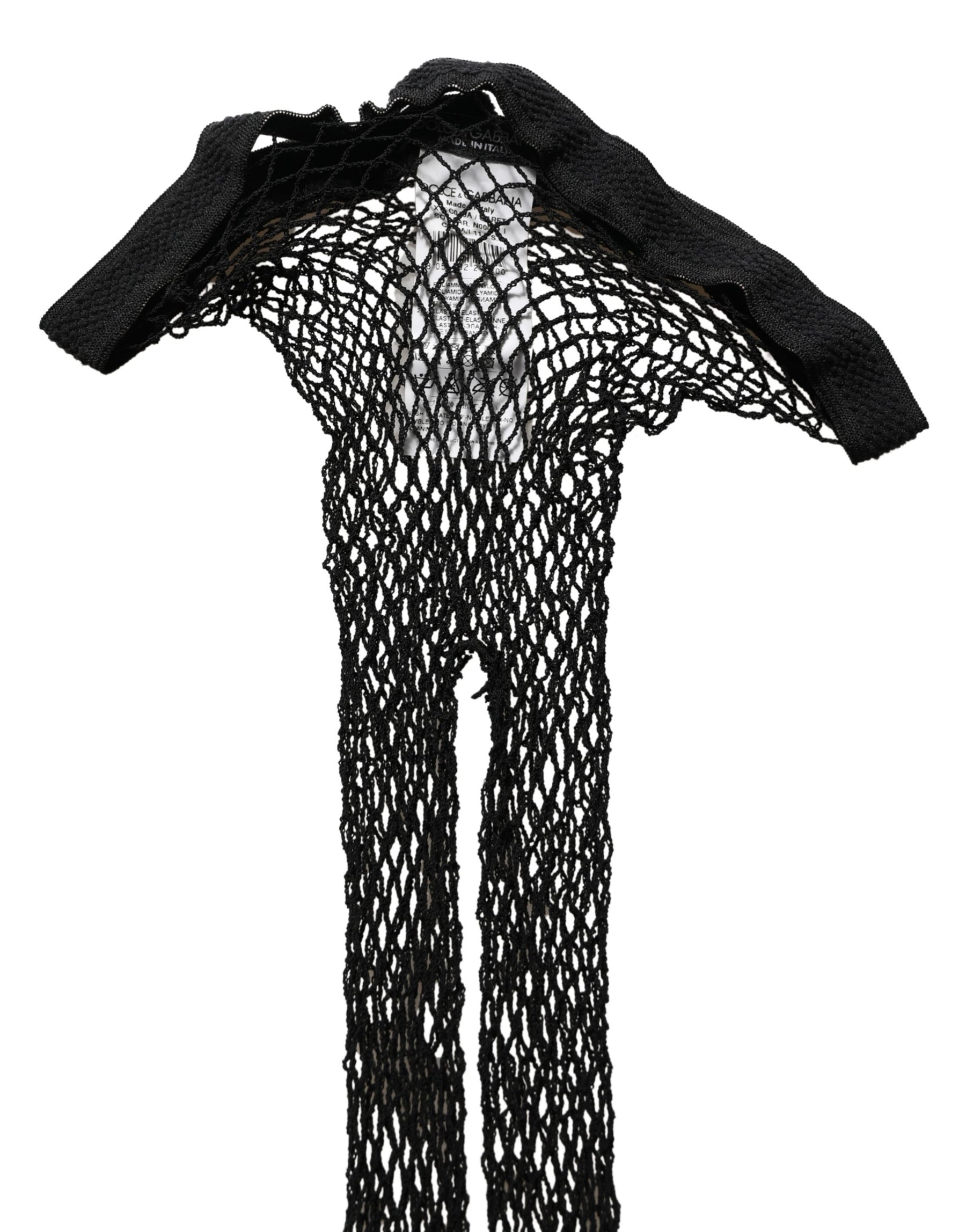 Dolce & Gabbana Black Fishnet Tights Stocking Pantyhose One Size Socks | Regal Royce