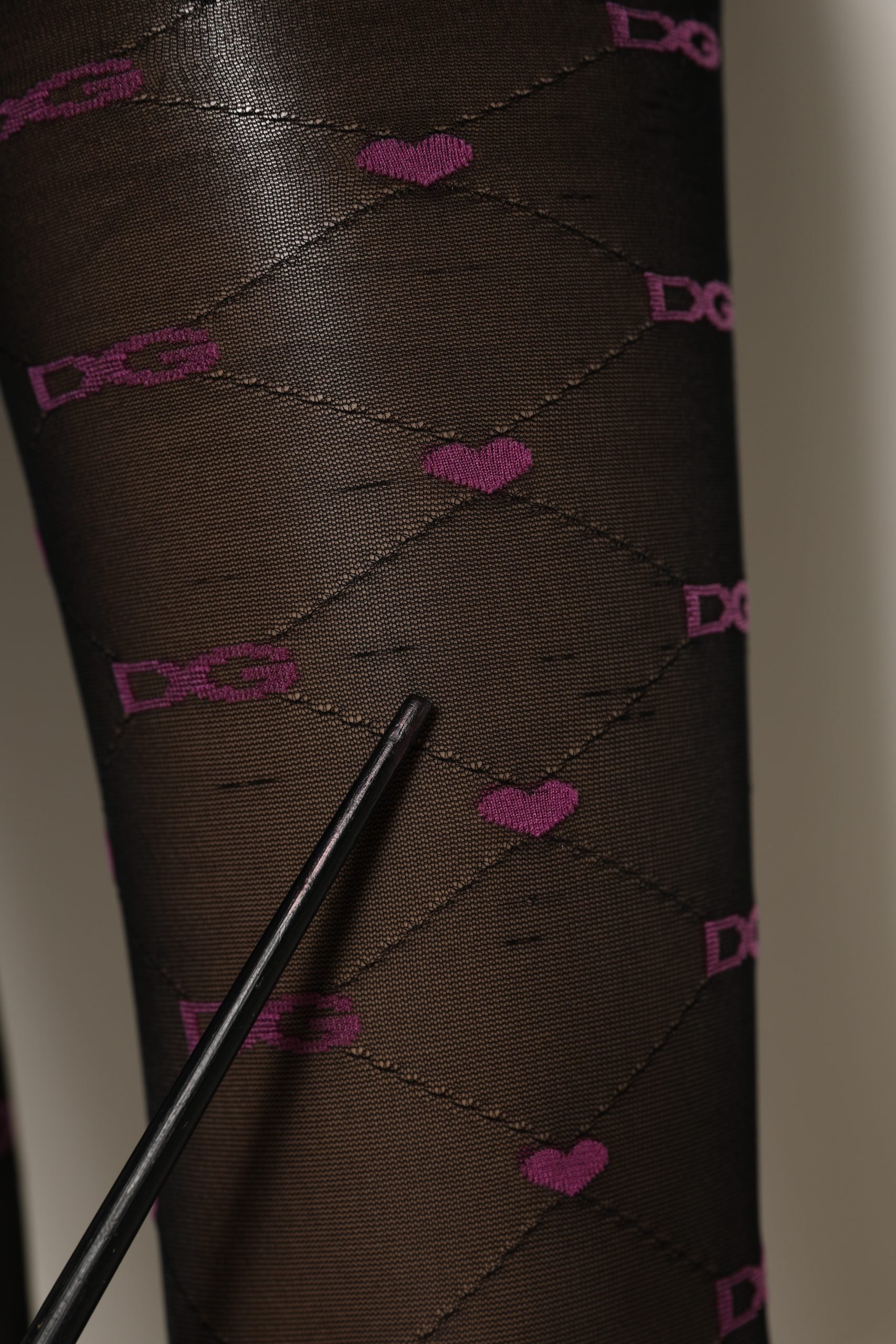 Dolce & Gabbana Black Nylon Hearts Tights Stocking Pantyhose Socks | Regal Royce