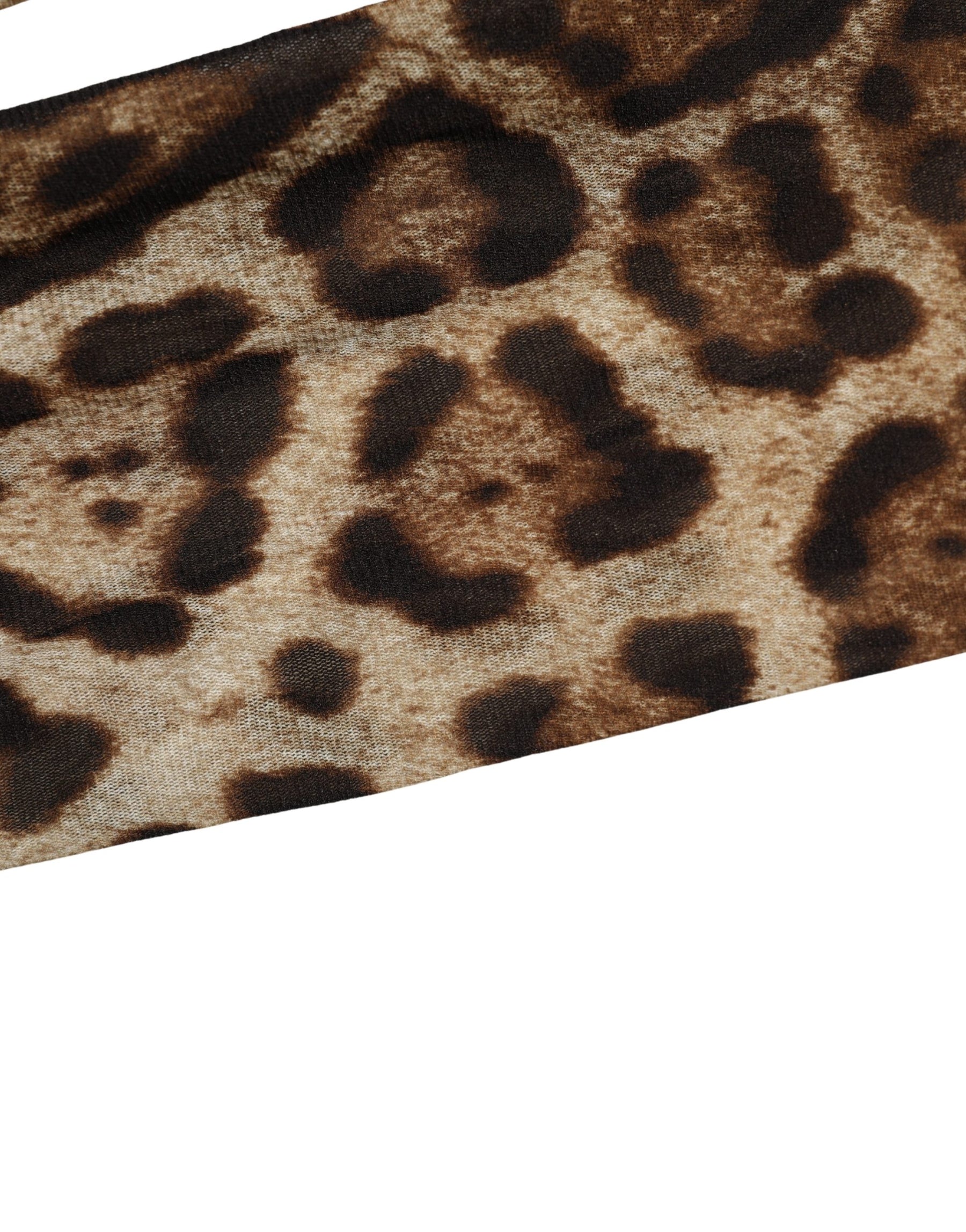 Dolce & Gabbana Brown Leopard Nylon Tights Stocking Pantyhose Socks | Regal Royce