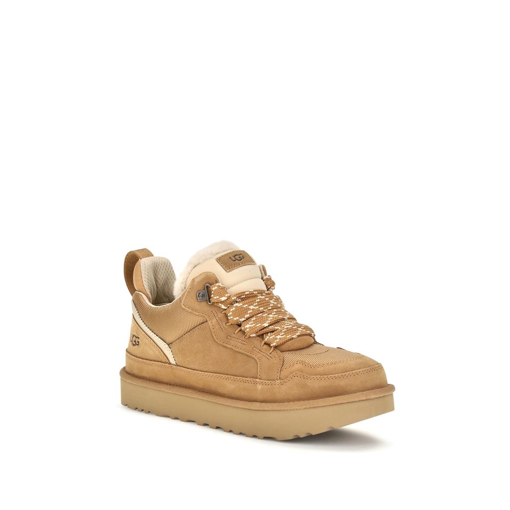 UGG Beige Calf Leather Bos Taurus Chunky Sneakers | Regal Royce