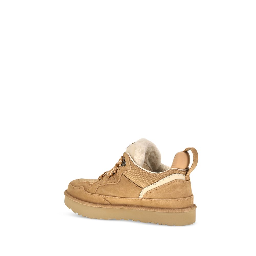 UGG Beige Calf Leather Bos Taurus Chunky Sneakers | Regal Royce