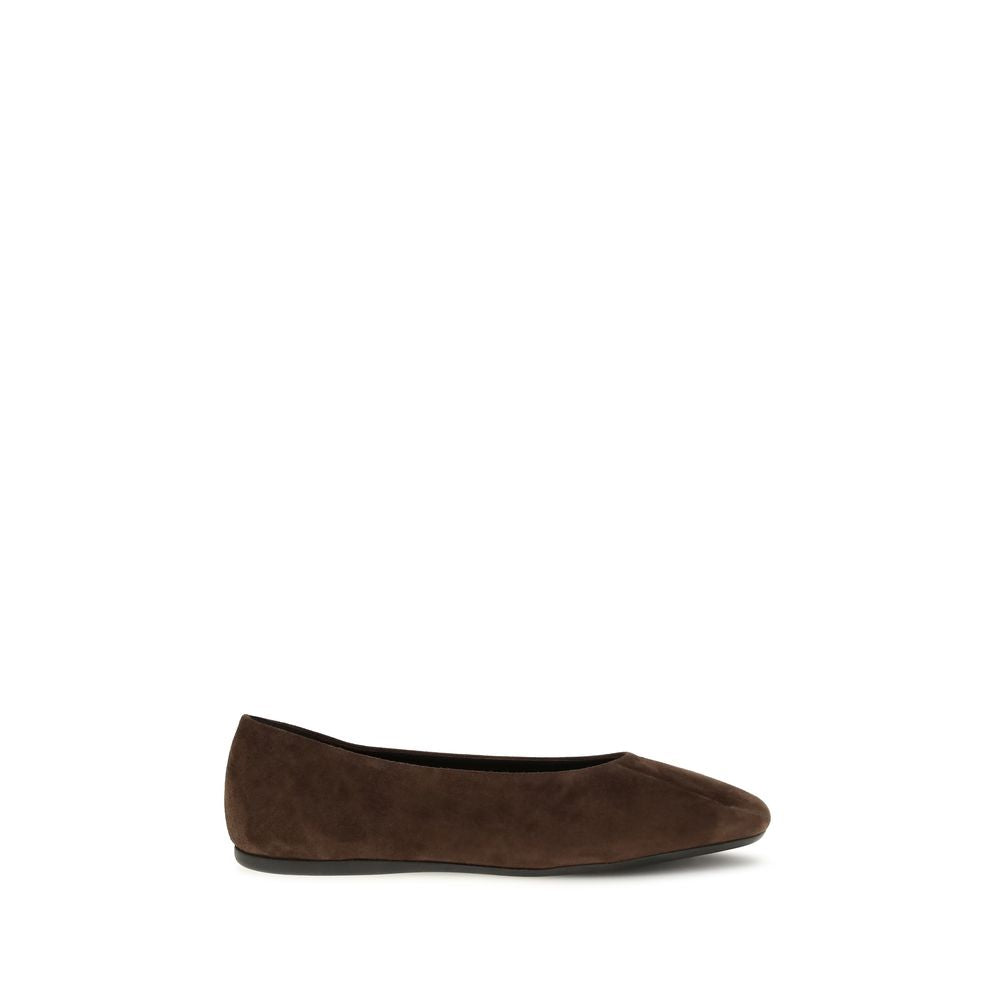 Prada Brown Calf Leather Bos Taurus Ballet Flats | Regal Royce
