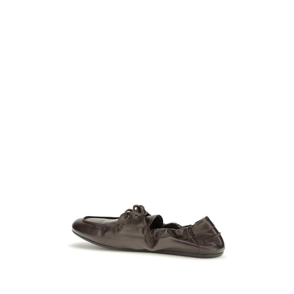 Prada Brown Calf Leather Bos Taurus Slip-On Loafers | Regal Royce
