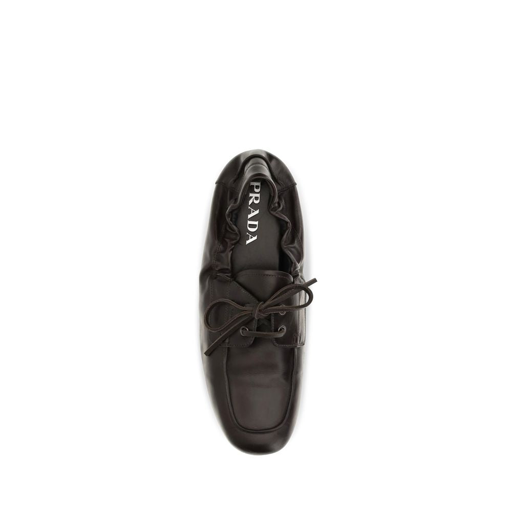 Prada Brown Calf Leather Bos Taurus Slip-On Loafers | Regal Royce