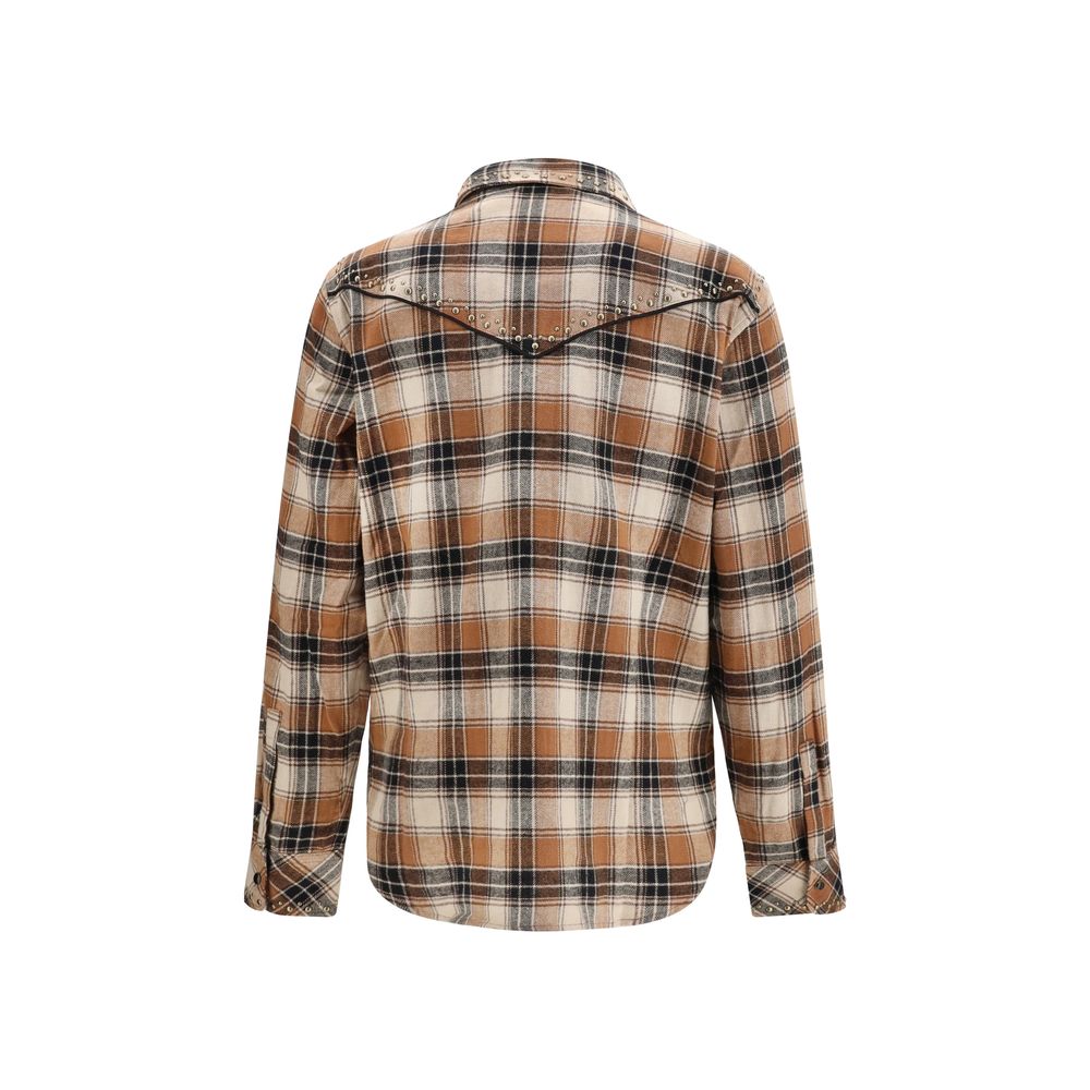 P.A.R.O.S.H. Brown Cotton Pattern Shirt | Regal Royce