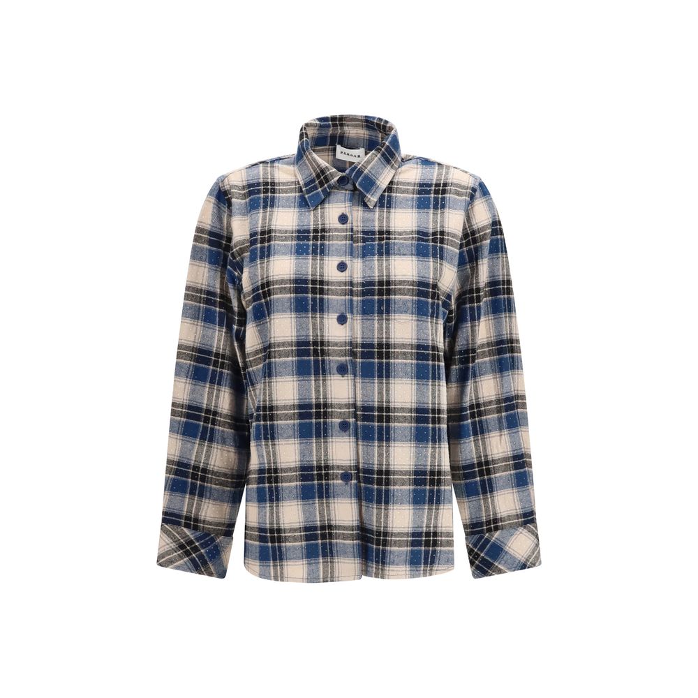 P.A.R.O.S.H. Blue Cotton Pattern Shirt | Regal Royce