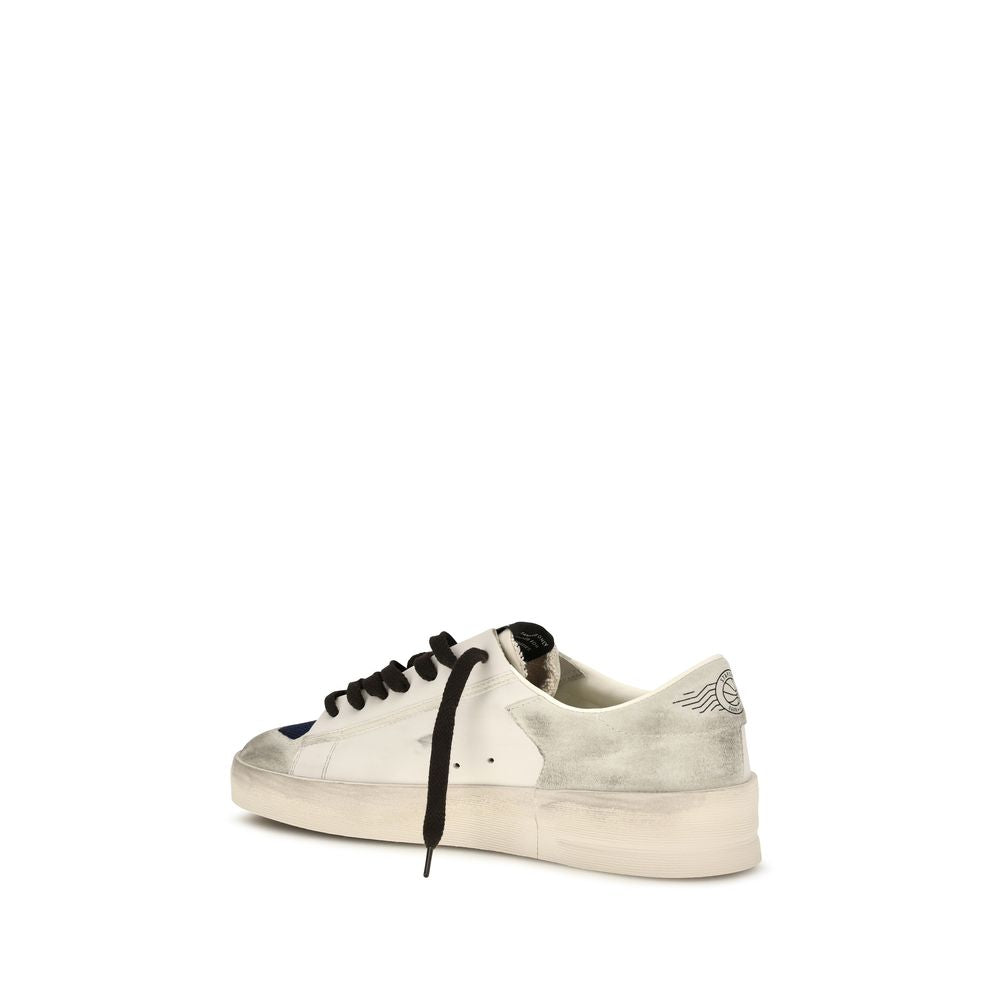 Golden Goose Gray Calf Leather Bos Taurus Low Top Sneakers | Regal Royce