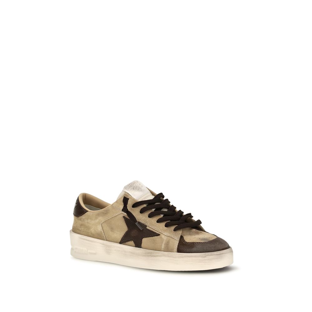 Golden Goose Beige Calf Leather Bos Taurus Sneakers | Regal Royce