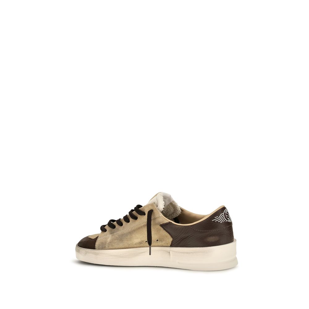 Golden Goose Beige Calf Leather Bos Taurus Sneakers | Regal Royce