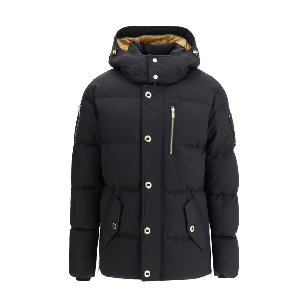 Moose Knuckles Black Cotton Coat | Regal Royce