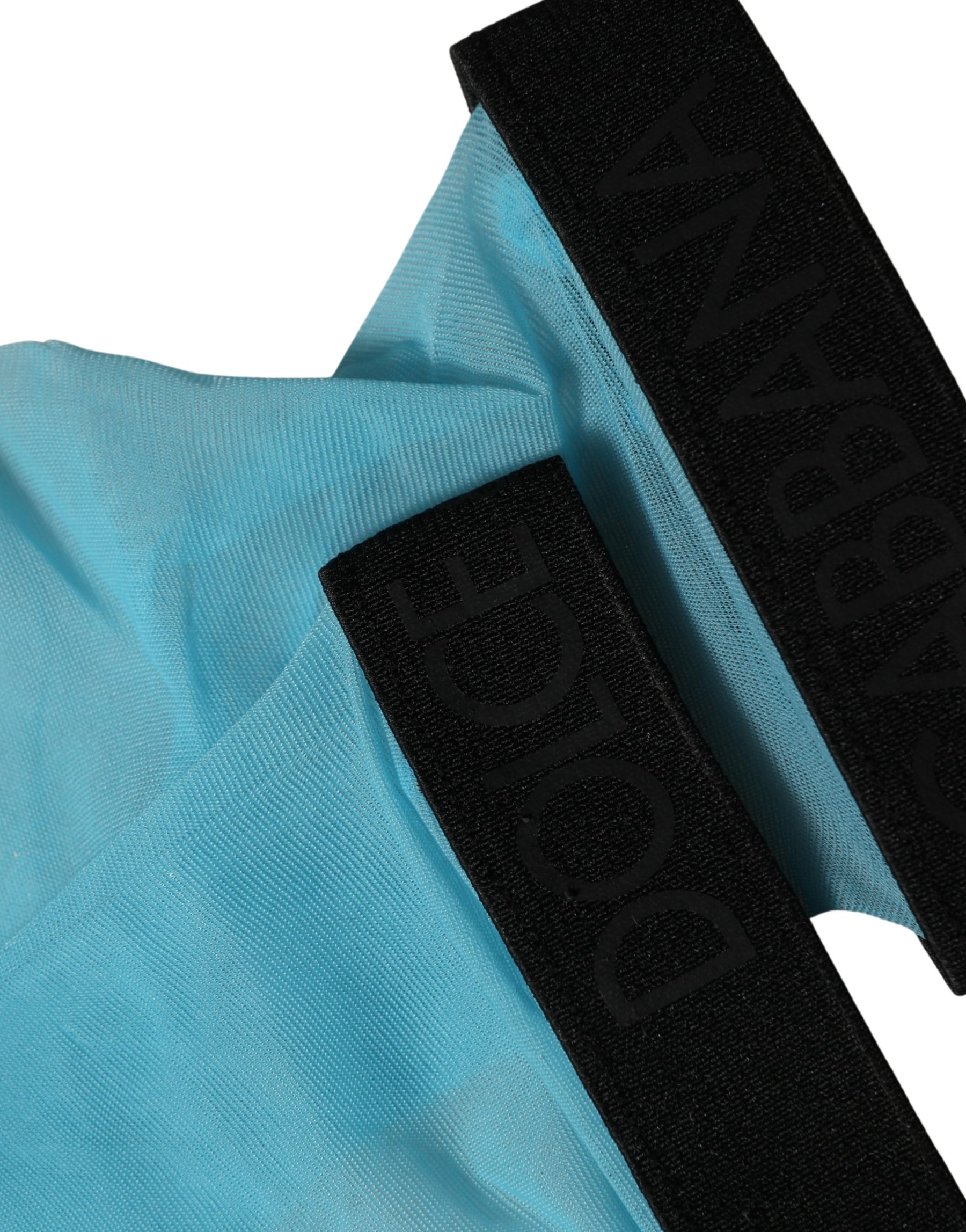 Dolce & Gabbana Light Blue Nylon Thigh High Women Accessory Socks | Regal Royce