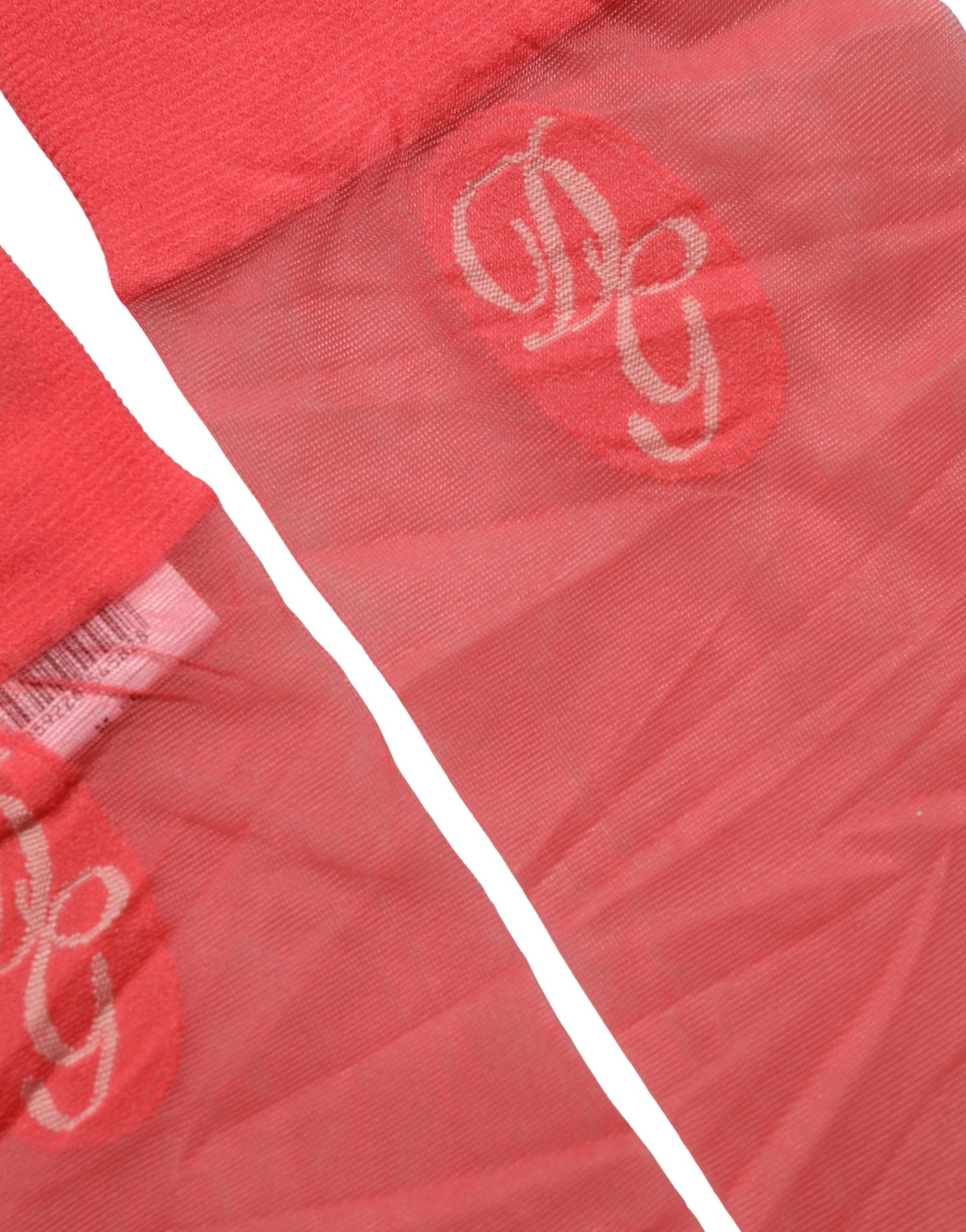 Dolce & Gabbana Red Nylon Mesh Sheer Calf Long Accessory Socks | Regal Royce
