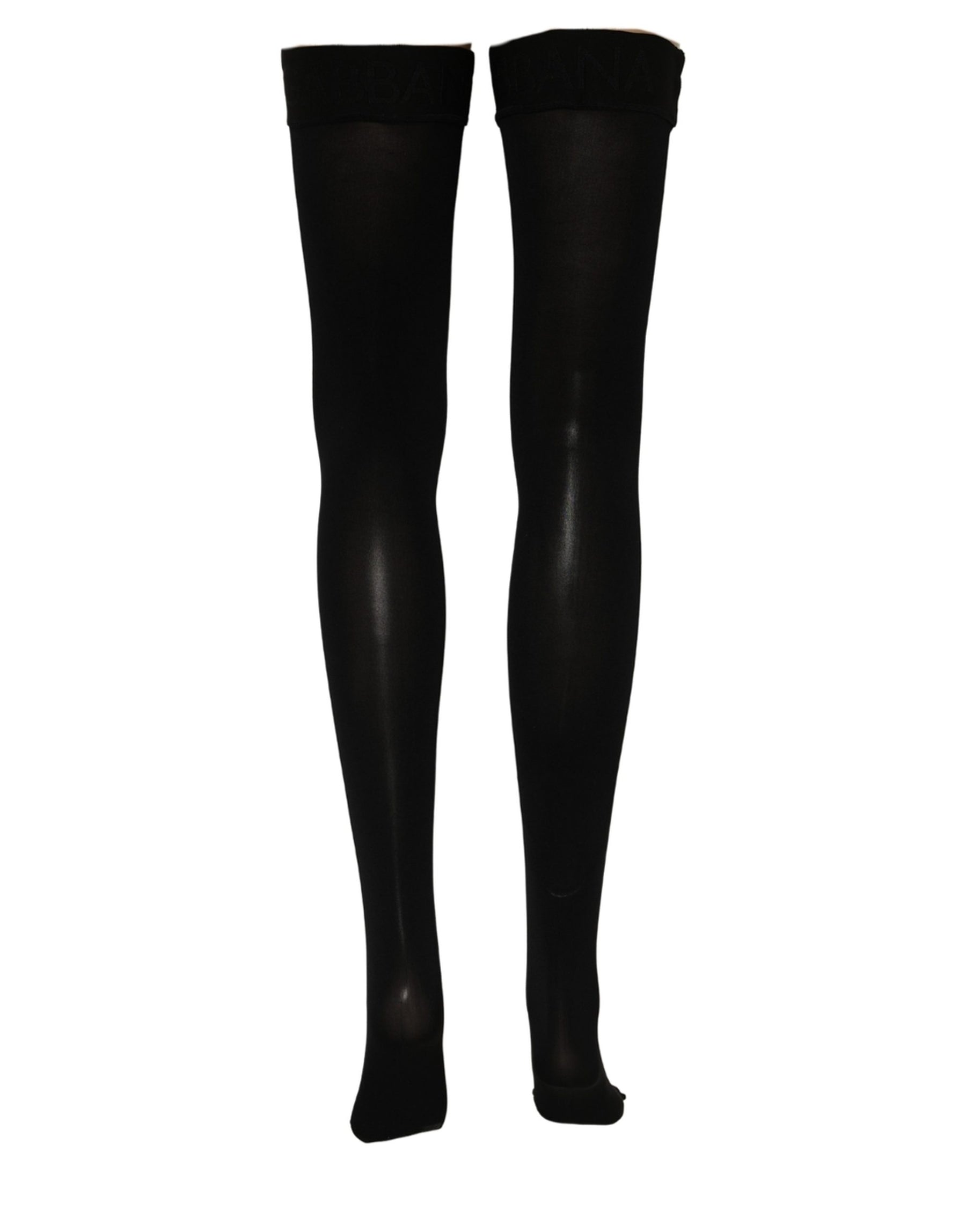 Dolce & Gabbana Black 100% Nylon Thigh High Stockings Socks | Regal Royce