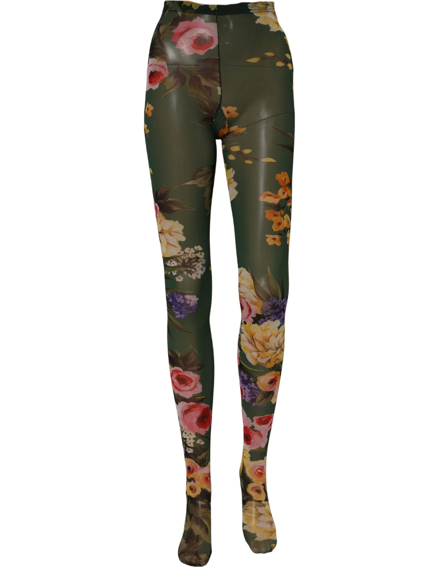 Dolce & Gabbana Red Floral Fishnet Tights Stockings Pantyhose Socks | Regal Royce