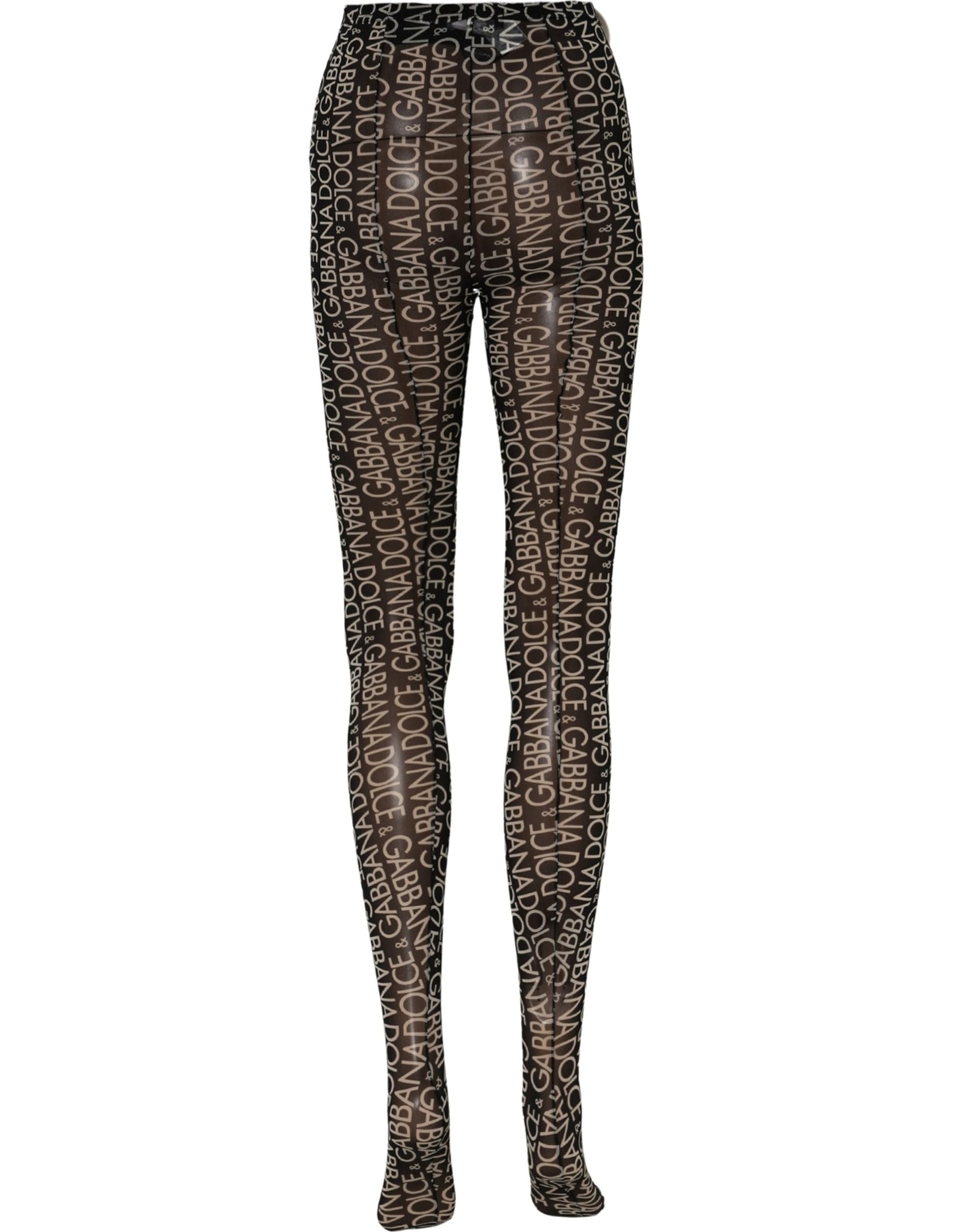 Dolce & Gabbana Black White All Over Print Sheer Stretch Tights Socks | Regal Royce