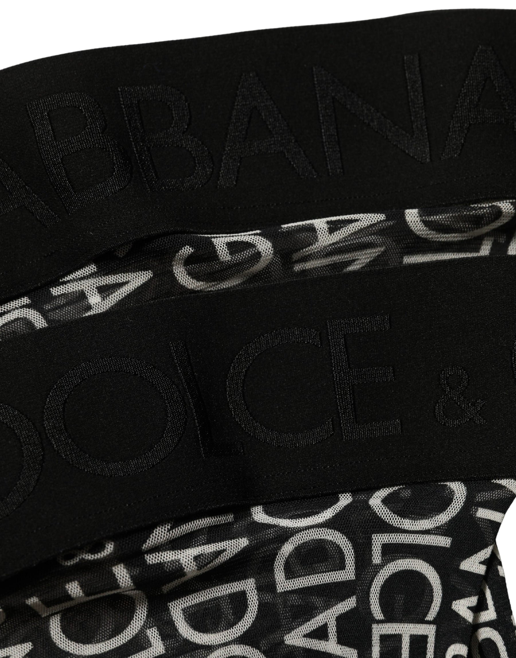 Dolce & Gabbana Black Sheer Logo Monogram High Stockings Socks | Regal Royce