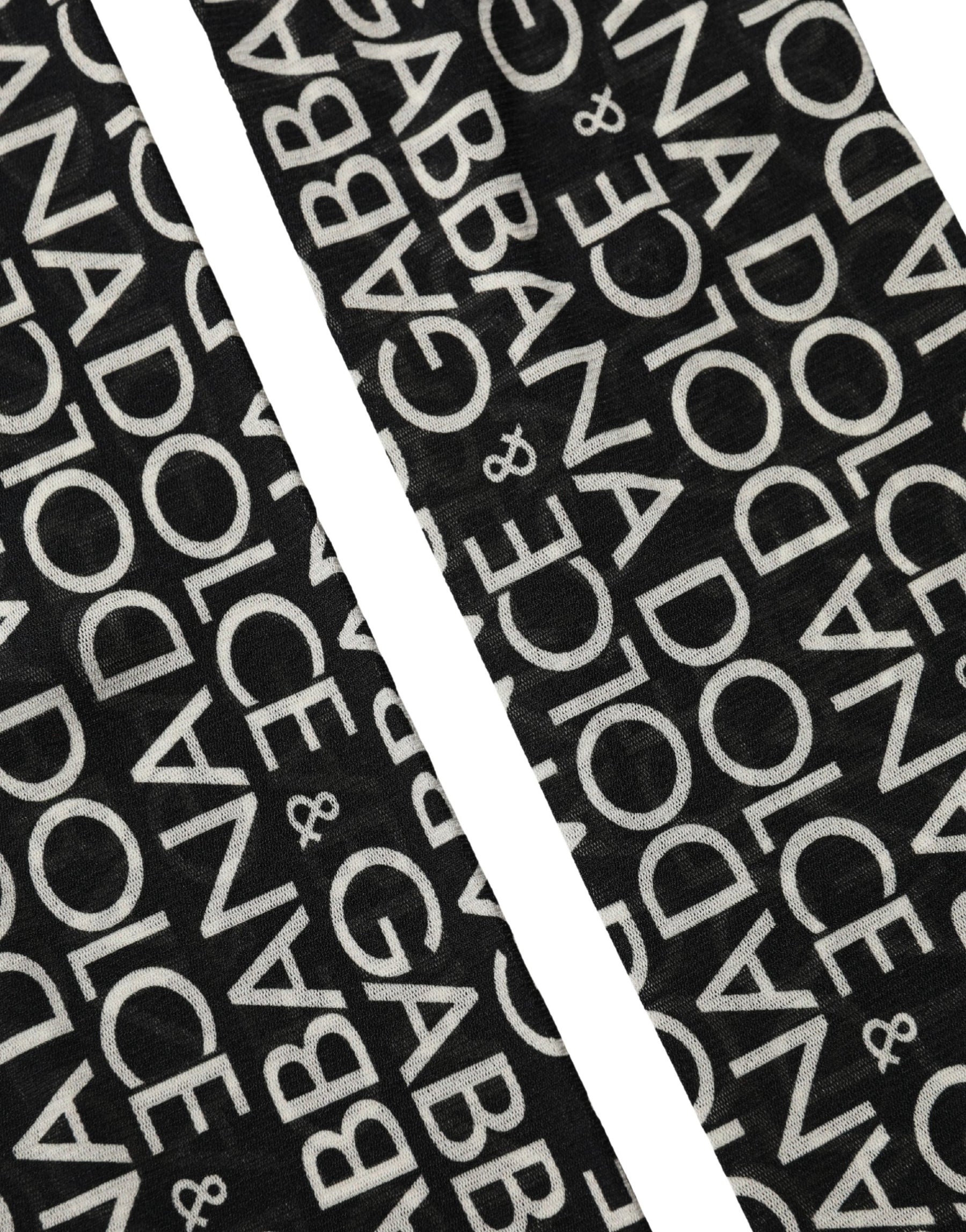 Dolce & Gabbana Black Sheer Logo Monogram High Stockings Socks | Regal Royce