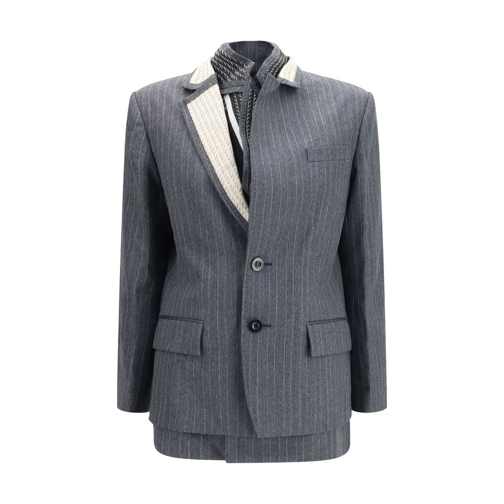 Sacai Gray Wool Oves Aries Jacket | Regal Royce