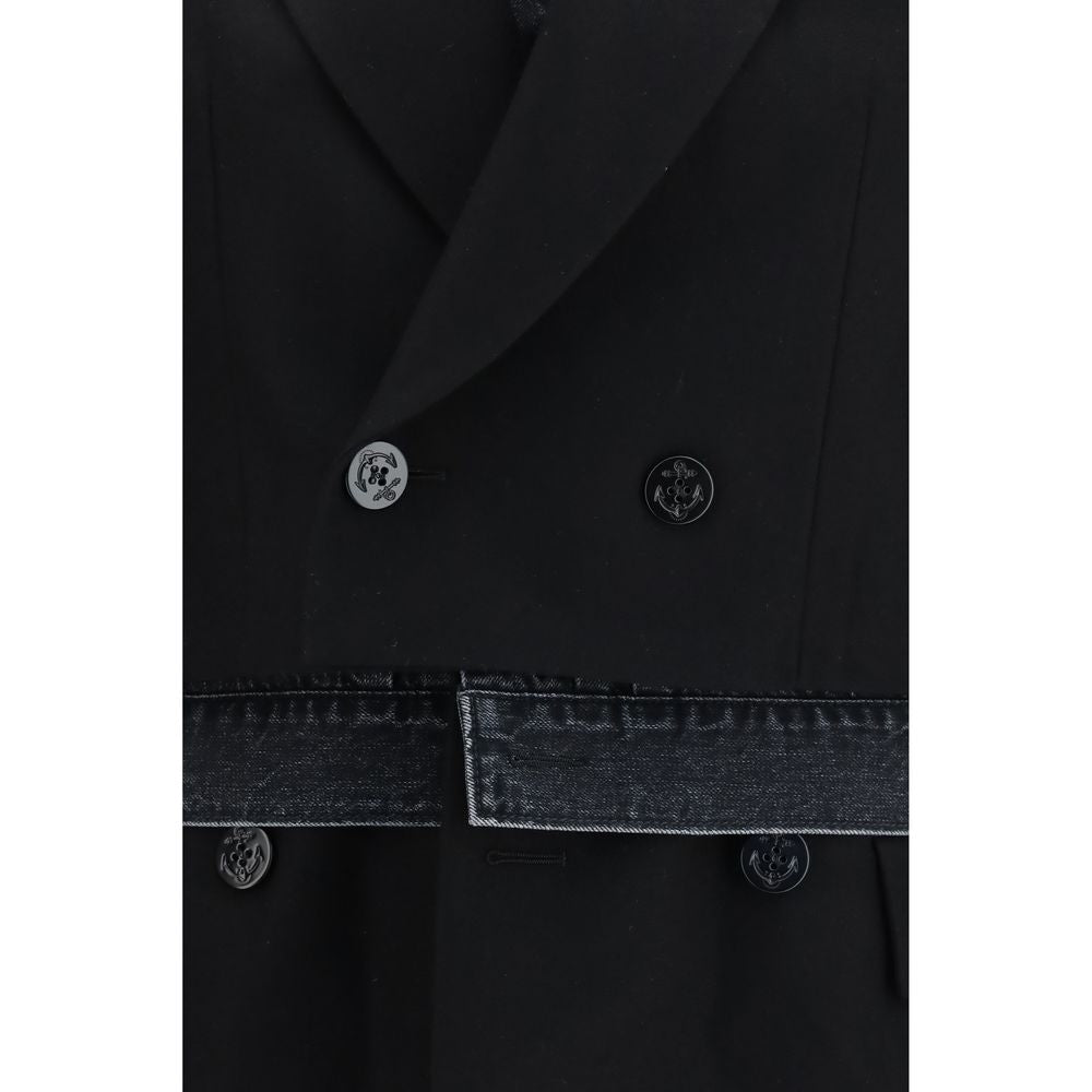 Sacai Black Wool Oves Aries Denim Jacket | Regal Royce