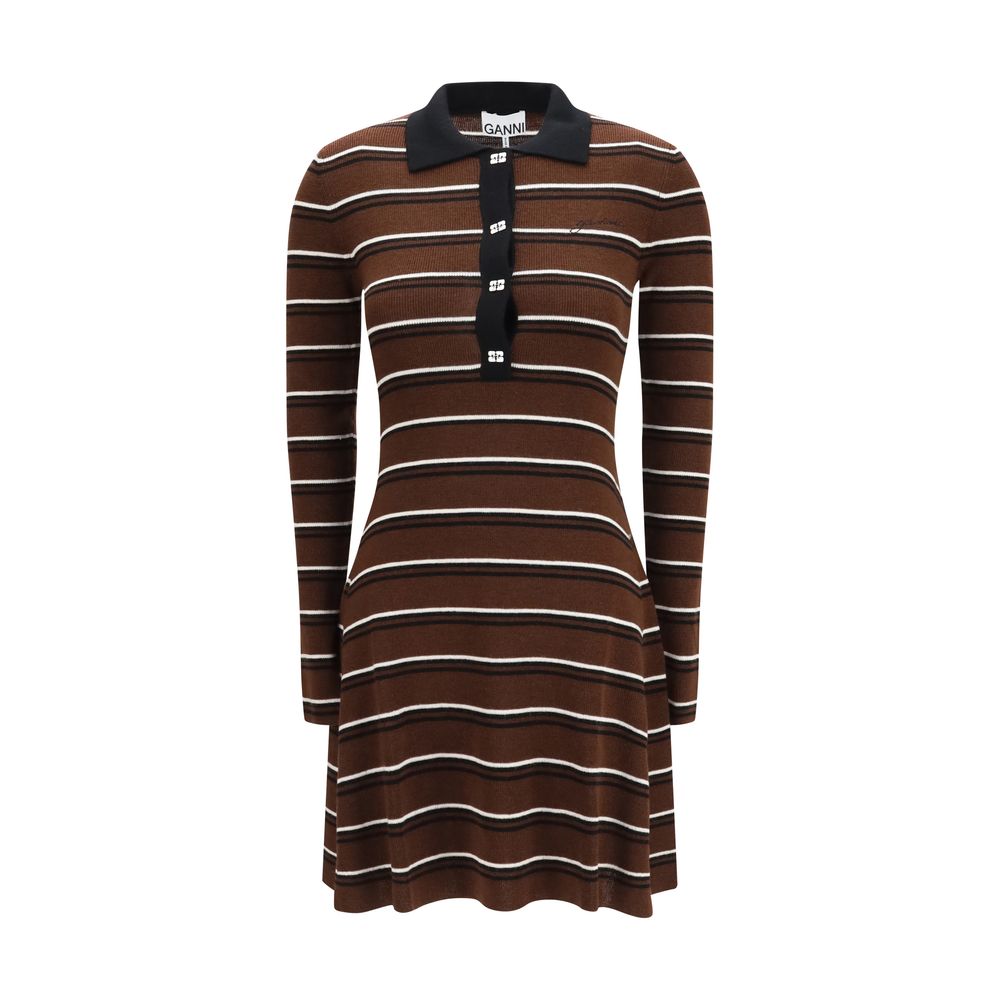 Ganni Brown Wool Oves Aries Casual Dress | Regal Royce