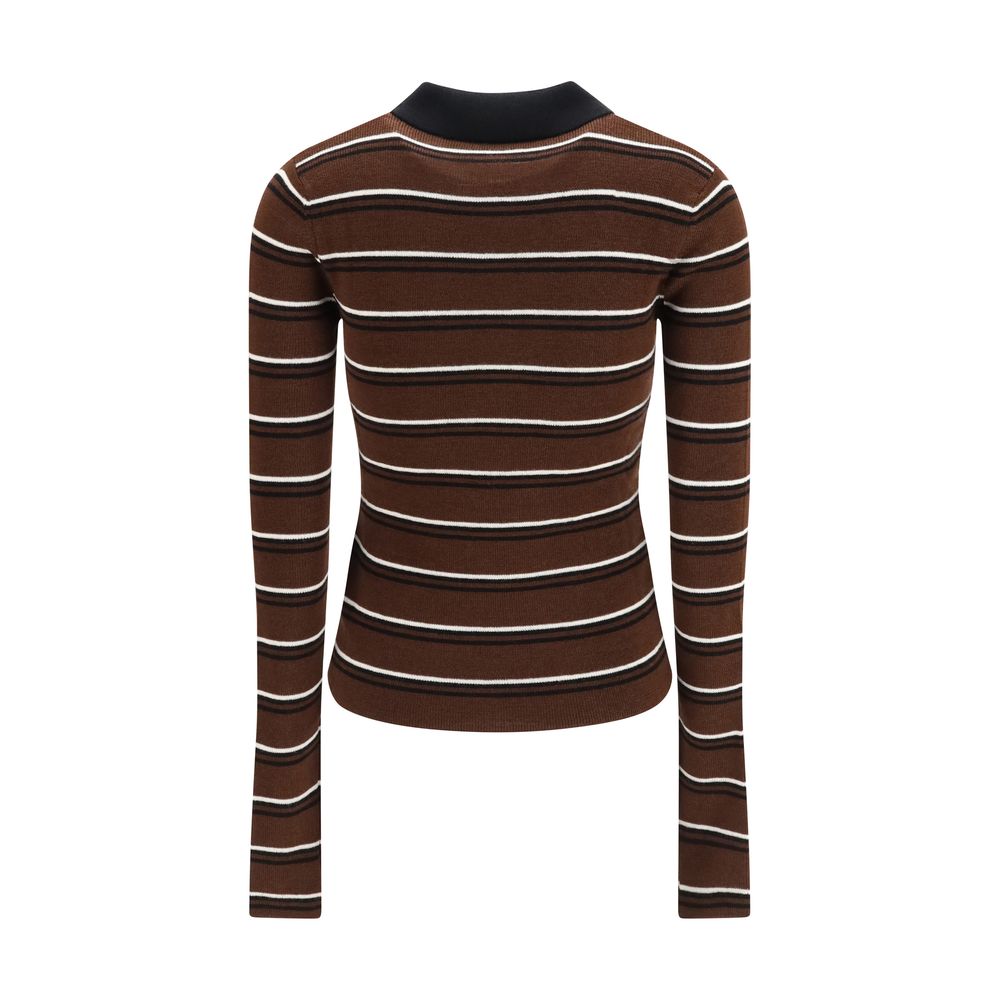 Ganni Brown Wool Oves Aries Polo Shirt | Regal Royce
