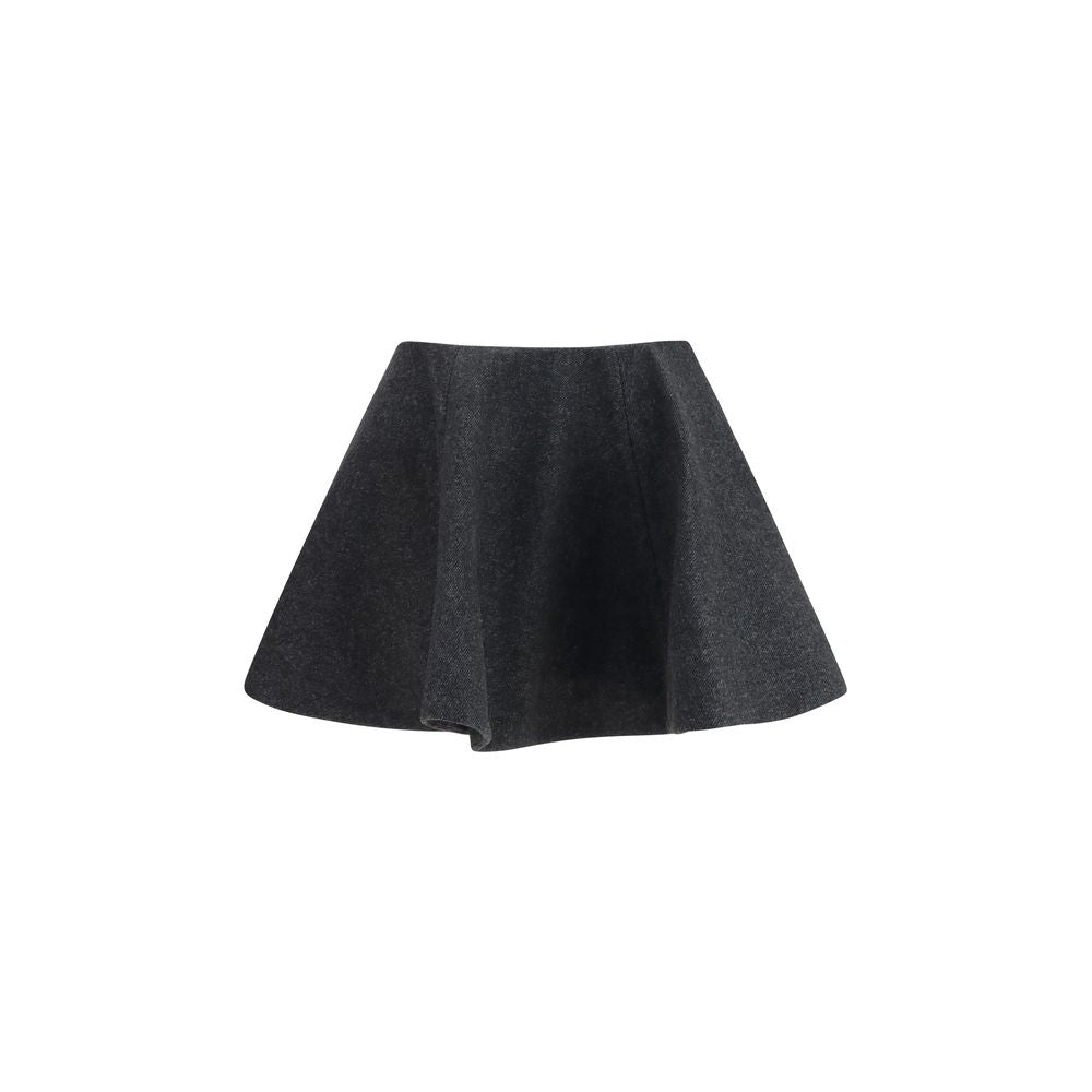 Ganni Gray Wool Oves Aries Midi Skirt | Regal Royce