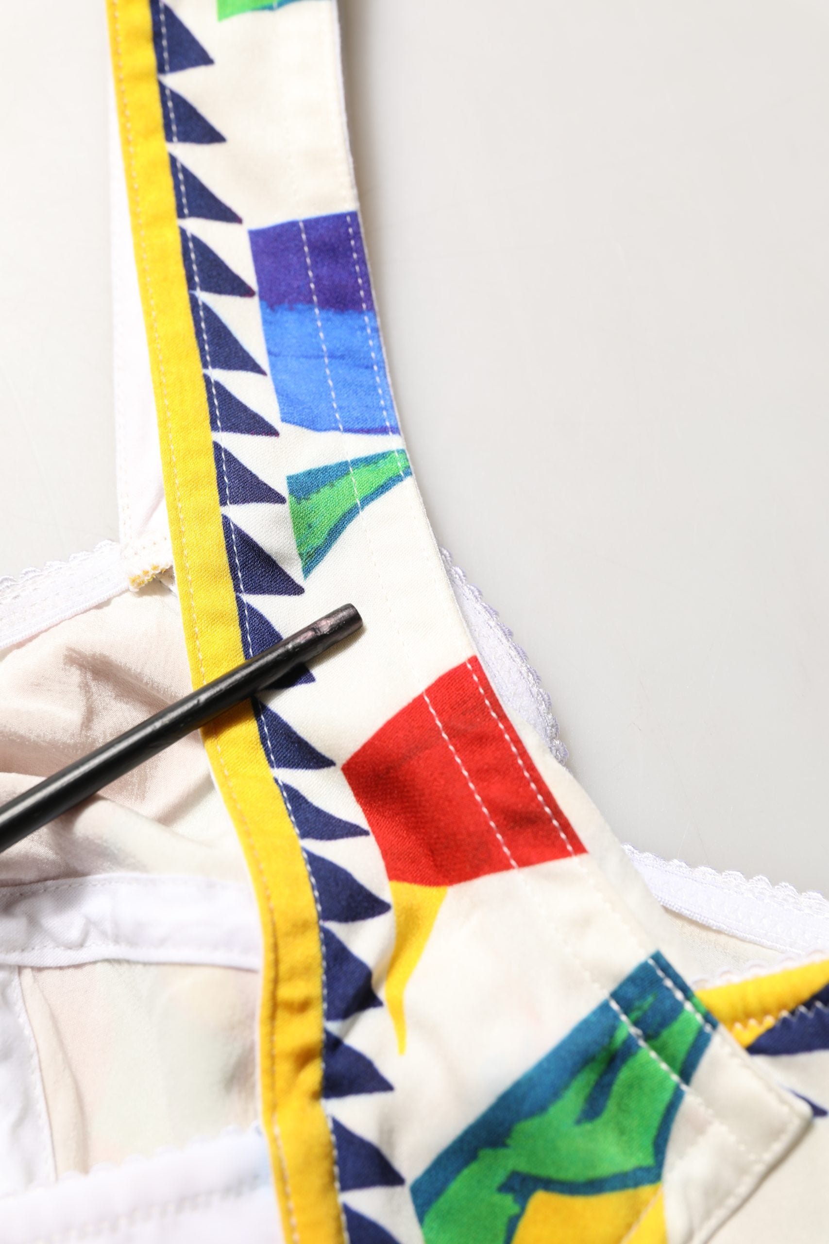 Dolce & Gabbana Multicolor Silk Carretto Print Cropped Tank Top | Regal Royce