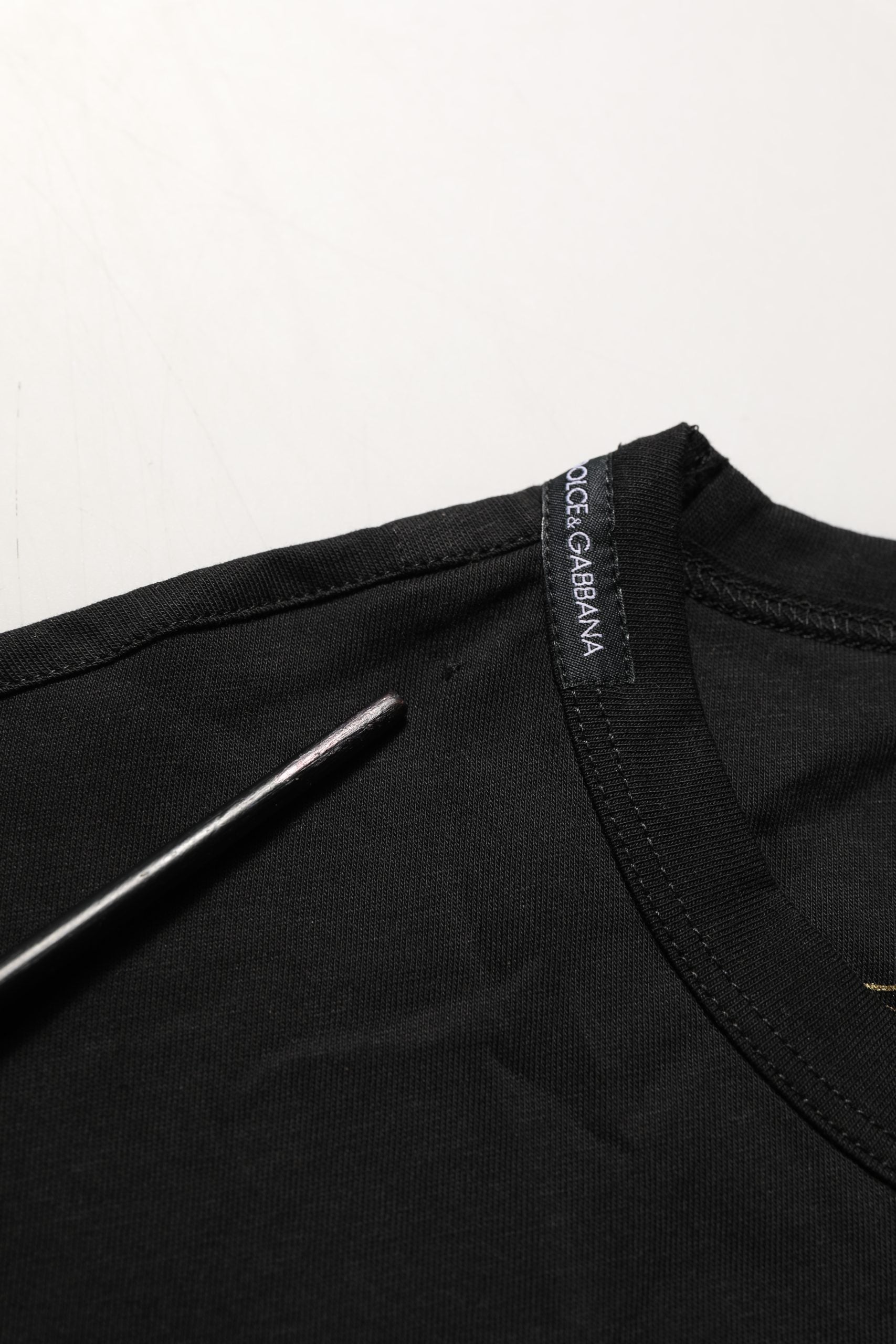 Dolce & Gabbana Black Cotton Crew Neck Short Sleeve T-shirt | Regal Royce