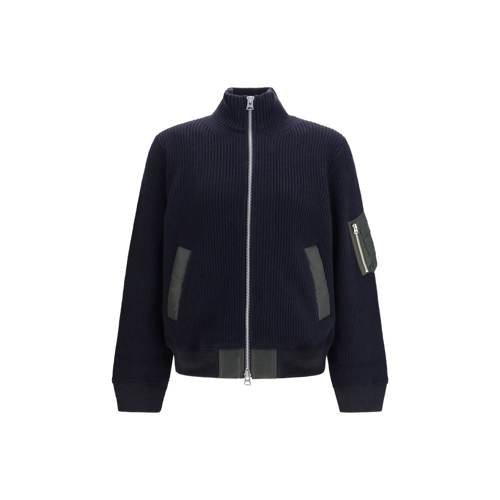 Sacai Blue Wool Oves Aries Sweatshirt | Regal Royce