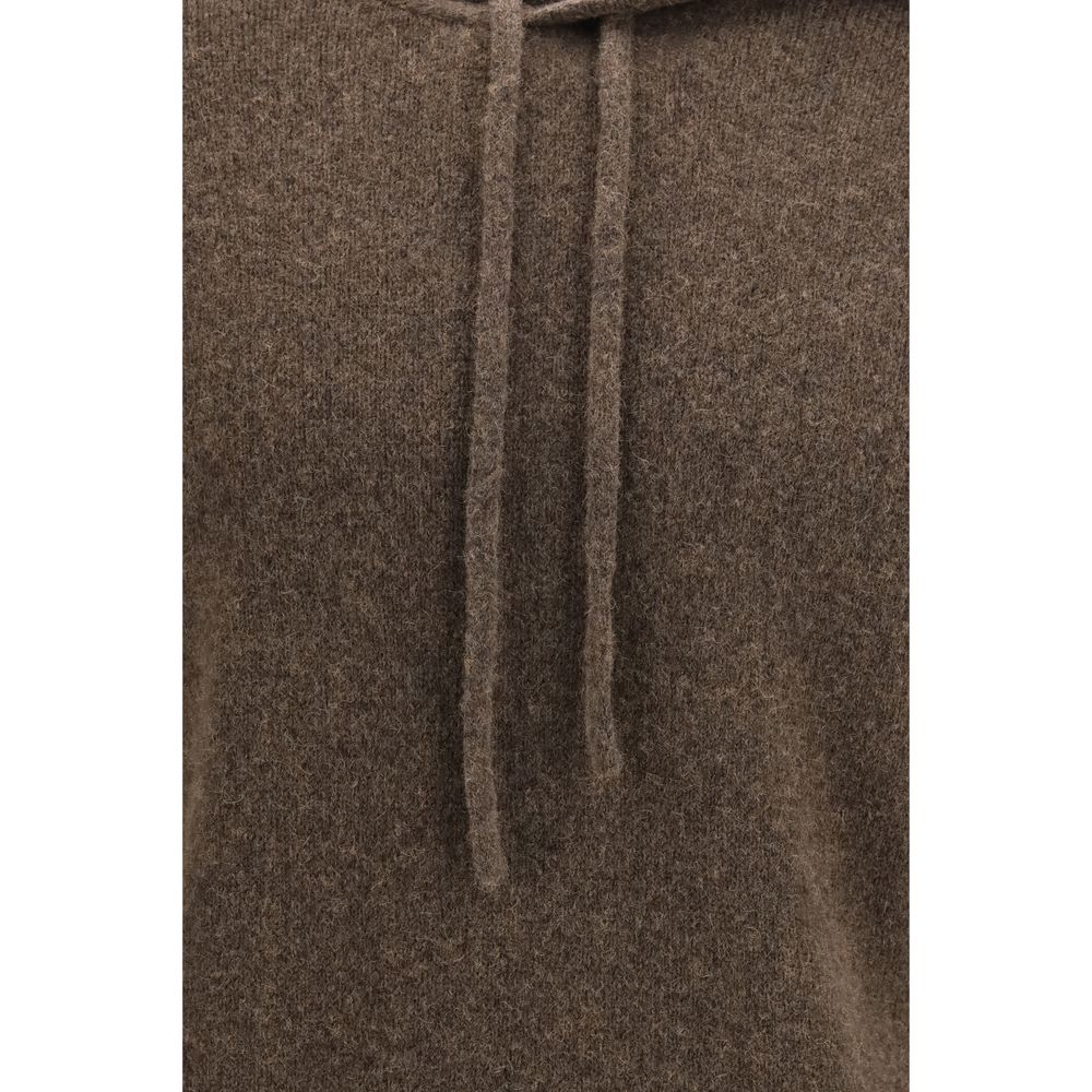 Roberto Collina Brown Wool Oves Aries Hoodie | Regal Royce