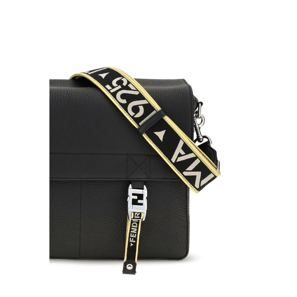 Fendi Black Calf Leather Bos Taurus Shoulder Bag | Regal Royce