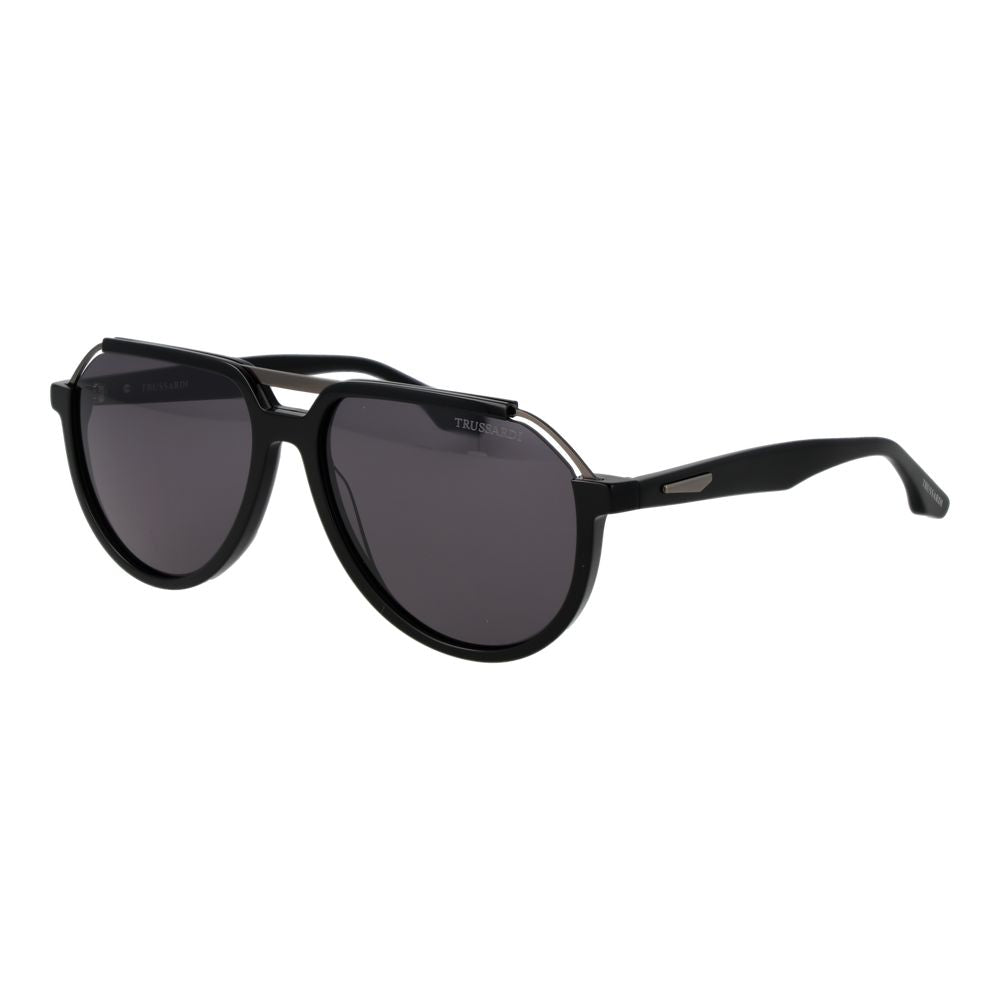 Trussardi Black Acetate & Stainless Steel Sunglasses | Regal Royce