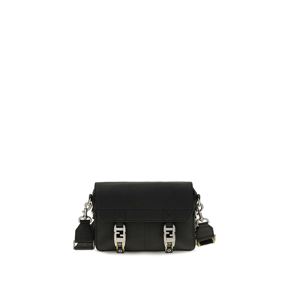 Fendi Black Calf Leather Bos Taurus Shoulder Bag | Regal Royce