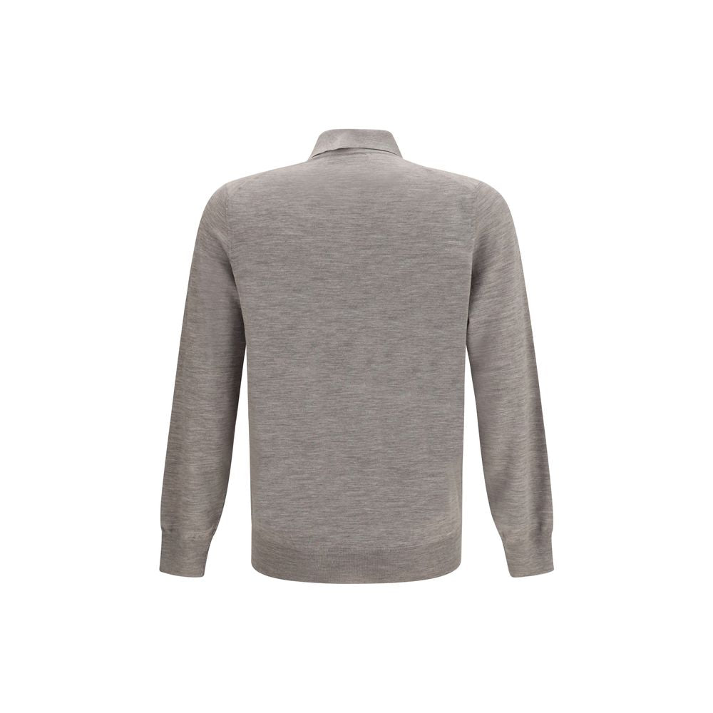 Brunello Cucinelli Gray Cashmere Polo Shirt | Regal Royce