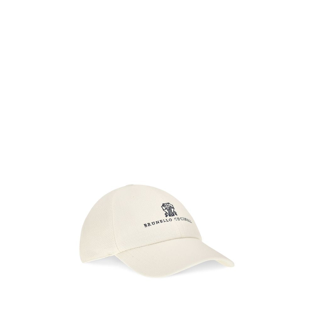 Brunello Cucinelli White Silk Cap (Baseball Hat) | Regal Royce