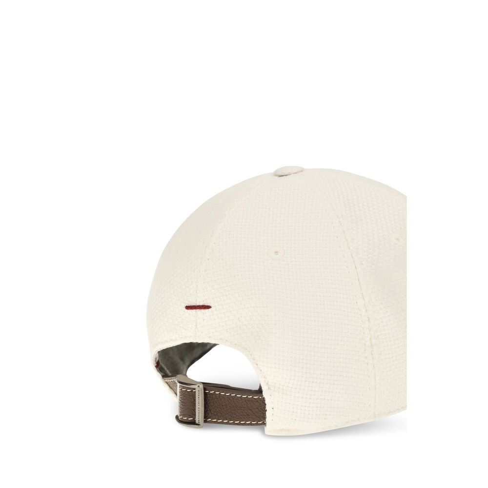 Brunello Cucinelli White Silk Cap (Baseball Hat) | Regal Royce